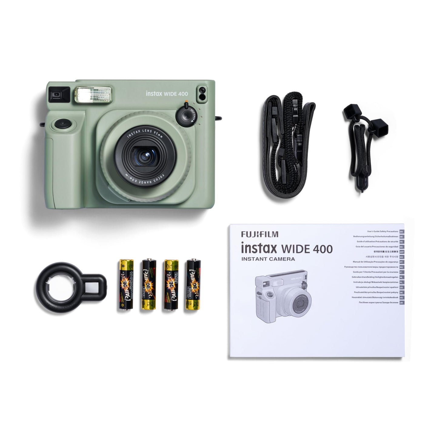 FUJIFILM instax Wide 400™ instant camera | Analog instant camera for large instant photos with self-timer & selfie function - retro design, ideal for parties, travel & memories | Green - 16284123