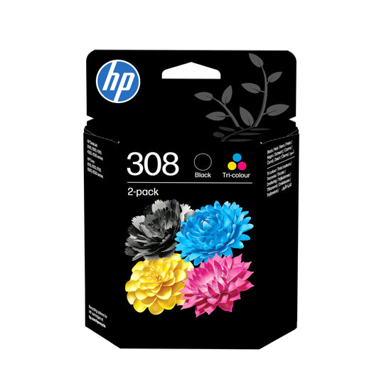 HP 308 black/color, original printer cartridges pack of 2 - 6L6S6UE#LS1