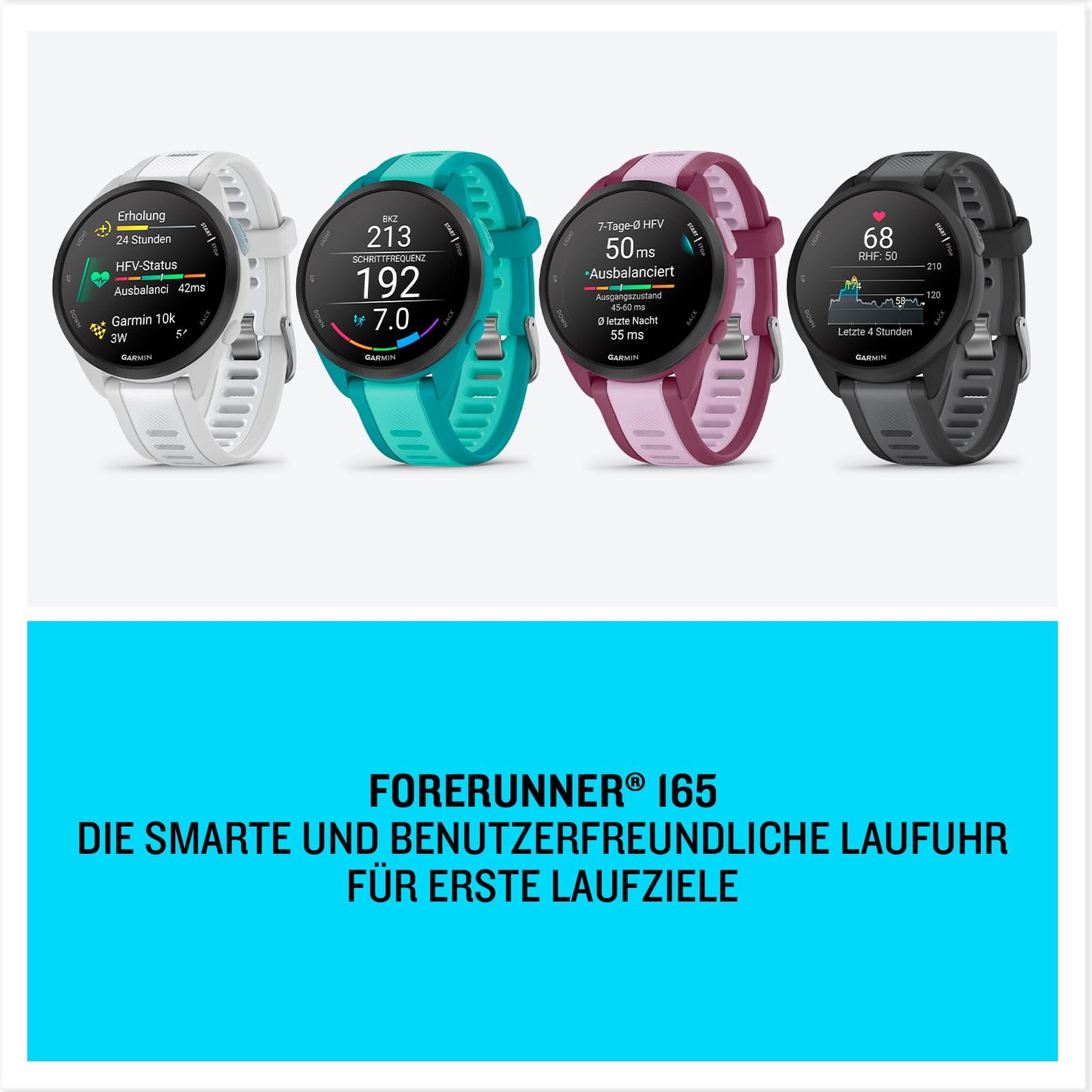 Garmin Forerunner 165 Music [renewed] - running smartwatch, 1.2" AMOLED touchscreen, up to 11 days battery life, 25+ sports apps, training recommendations, smart functions, GarminMusic [refurbished] - 010-N2863-30