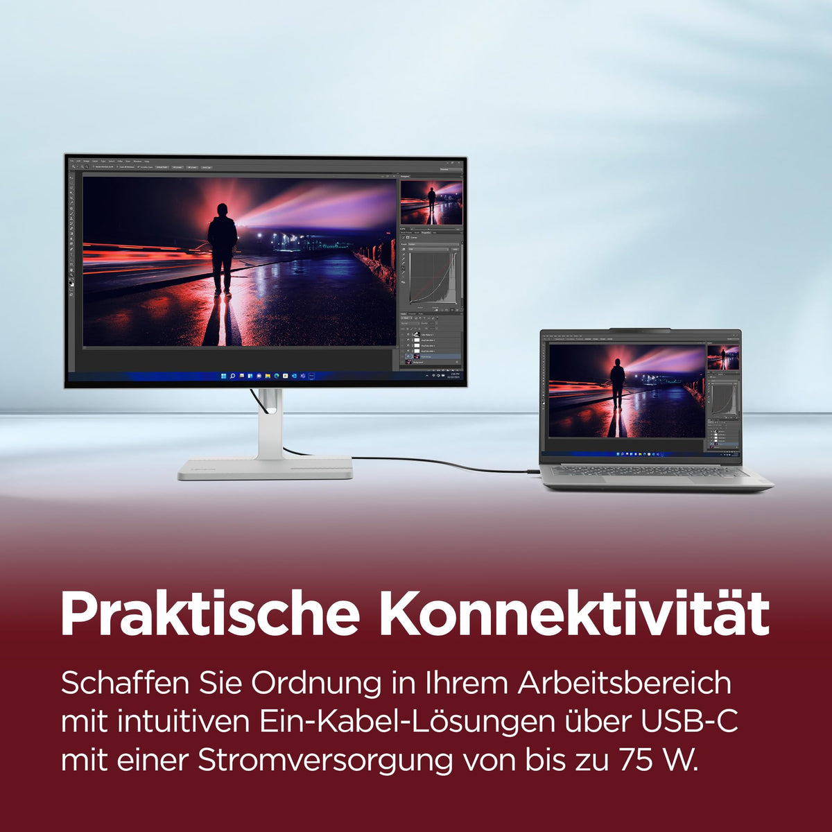 Lenovo L24D-4c | Monitor | 23.8" Full HD | 144Hz | IPS | USB-C Docking 75W - 67DCUAC6E5