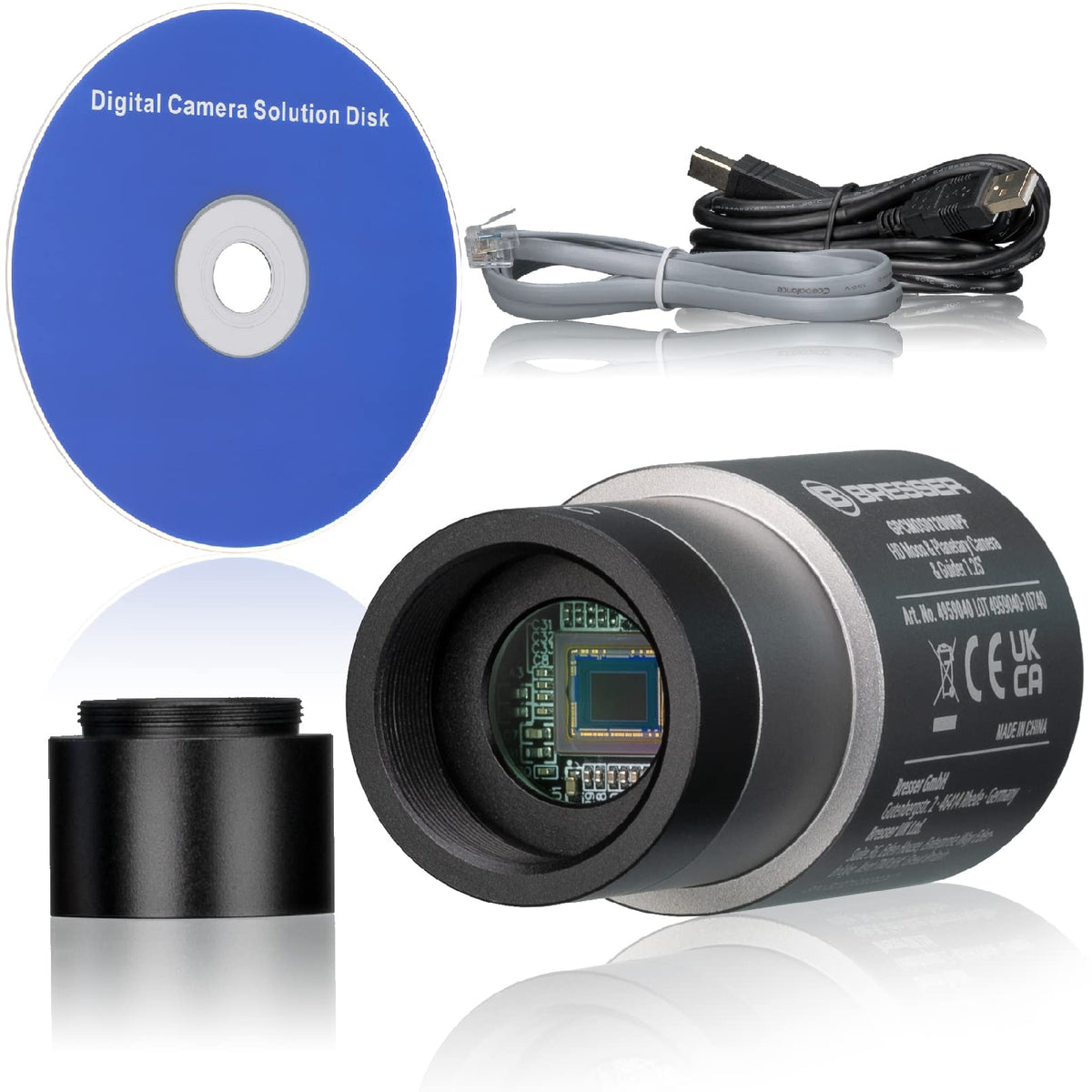 Bresser HD Moon & Planet Camera & Guider 1.25" - Cameră color astrofoto și ghidare automată pentru urmărirea telescopului, senzor Sony IMX225 - 4959040