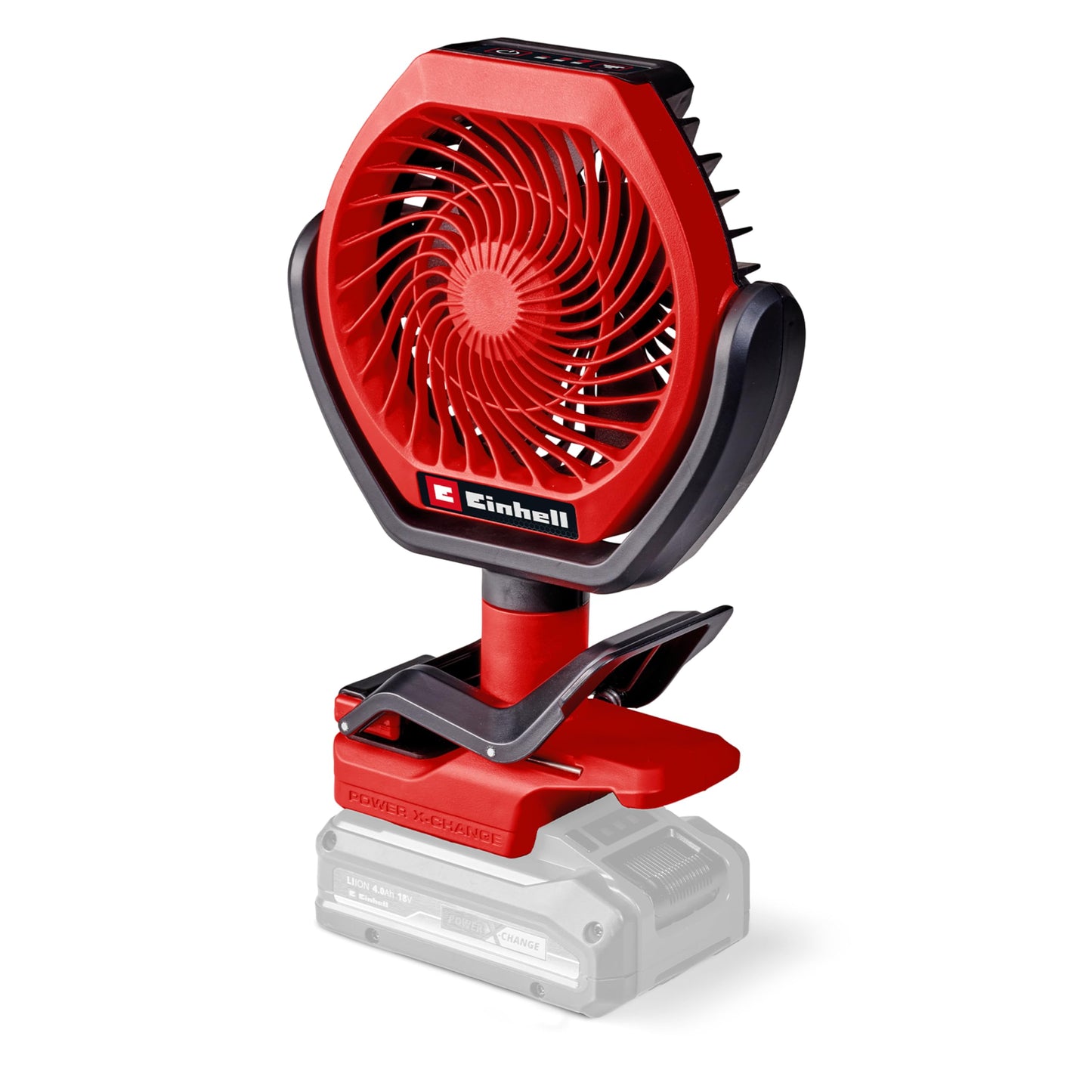 Einhell cordless fan GC-CF 18/110 Li-Solo Power X-Change (18 V, brushless, 3 speed levels, infinitely adjustable, many mounting options, without battery) - 3408061