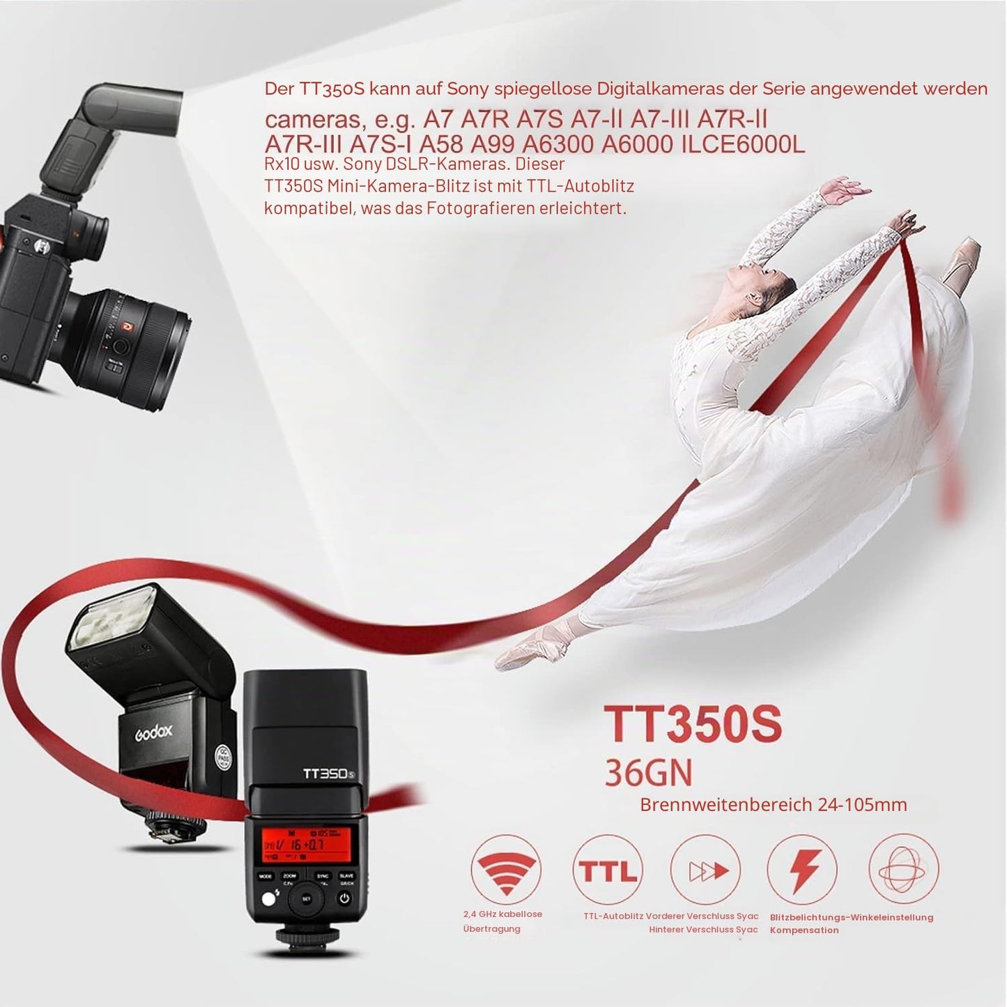 Godox flash unit TT350S system flash unit for Sony cameras - TT350-S