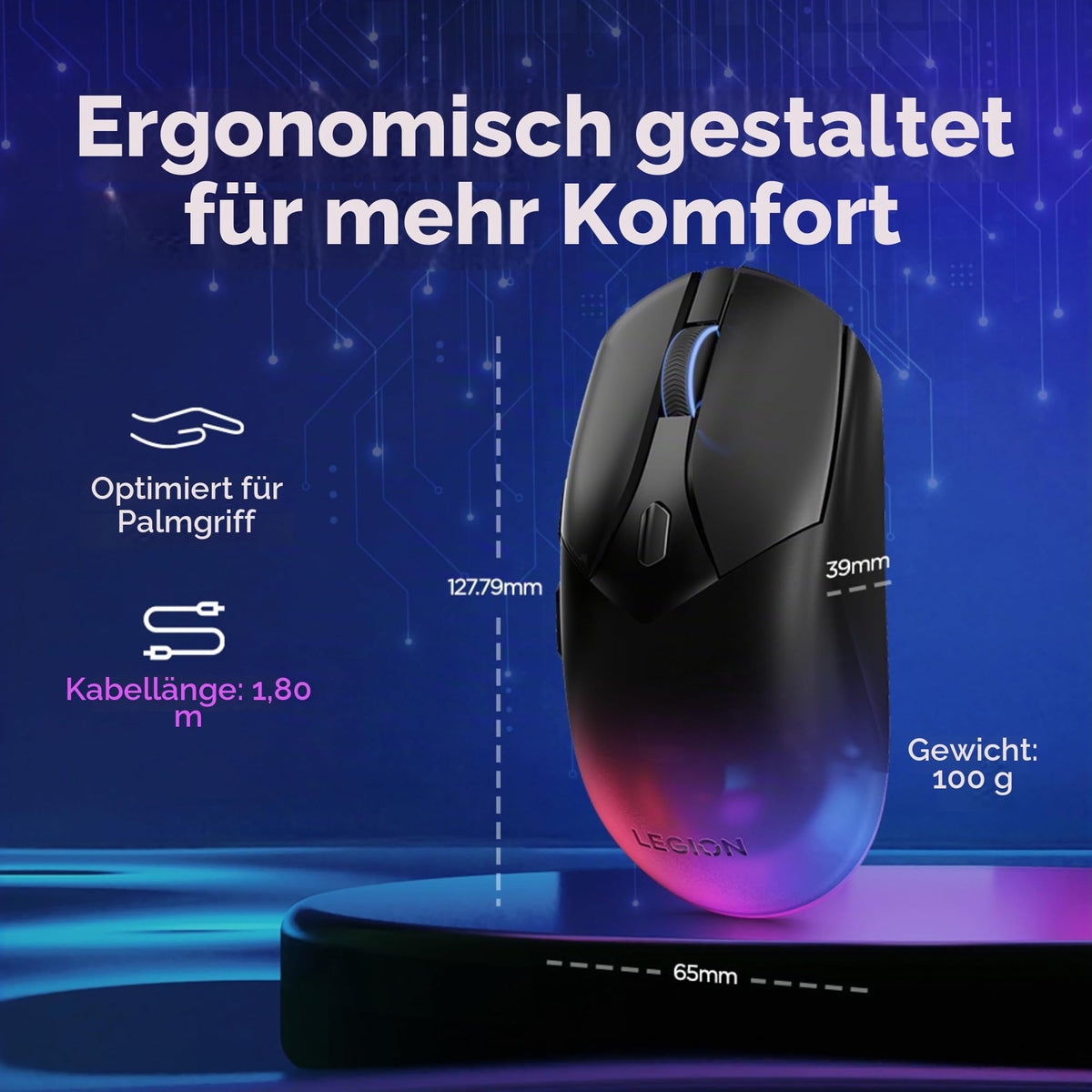 Lenovo Legion M410 | Wireless RGB Gaming Mouse - GY51P83012