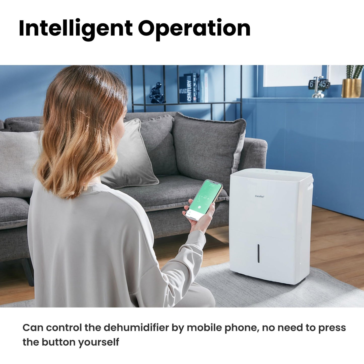 Comfee dehumidifier MDDF-20DEN7, 20L/24h, room size approx. 100m³ (40m²), APP-enabled WiFi control - MDDF-20DEN7-WF
