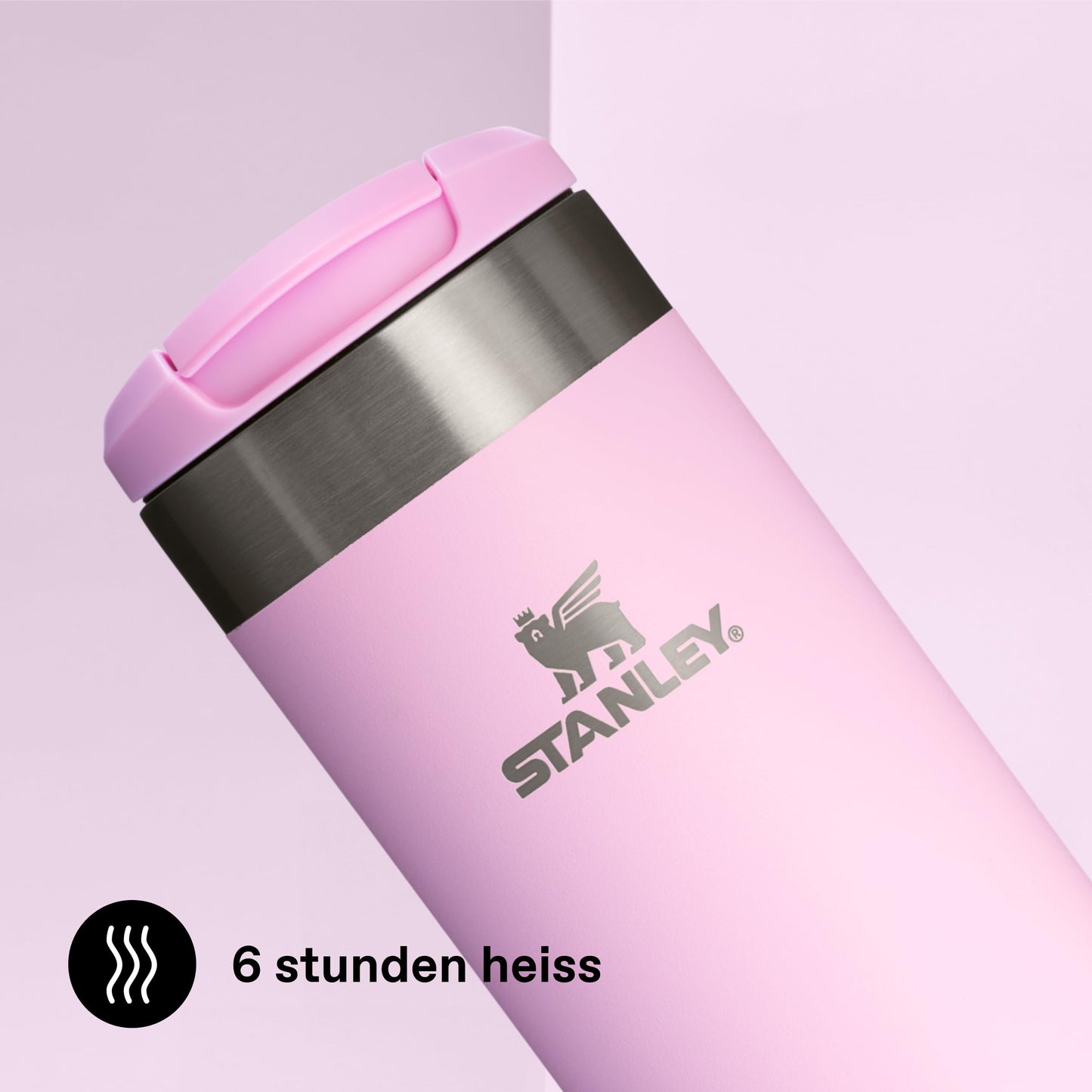 Stanley 1913 Aerolight Transit Thermo Mug 0.35L - Keeps Hot for 4 Hours - Dishwasher Safe - Coffee Mug To Go Leak-Proof - Compatible with Common Car Drink Holders - Cherry Blossom - 100000108088