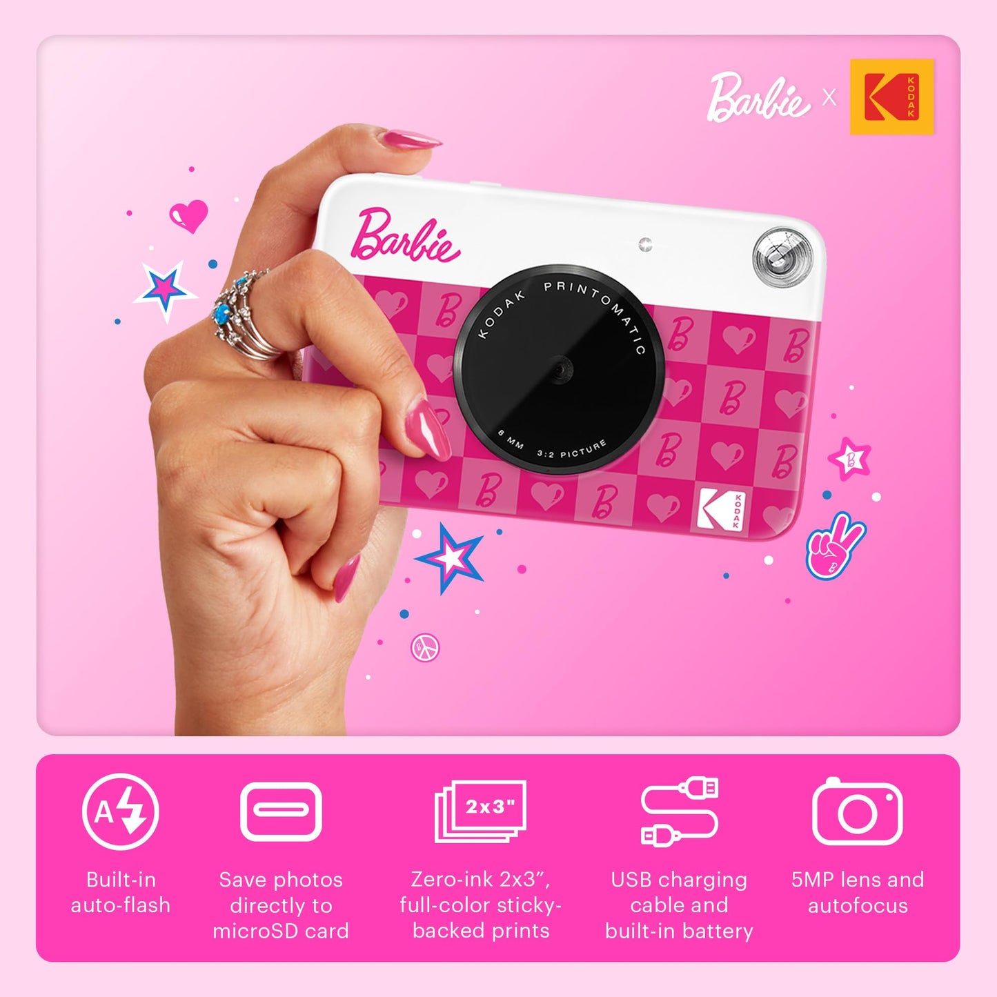Kodak Printomatic Barbie Edition Starter Bundle