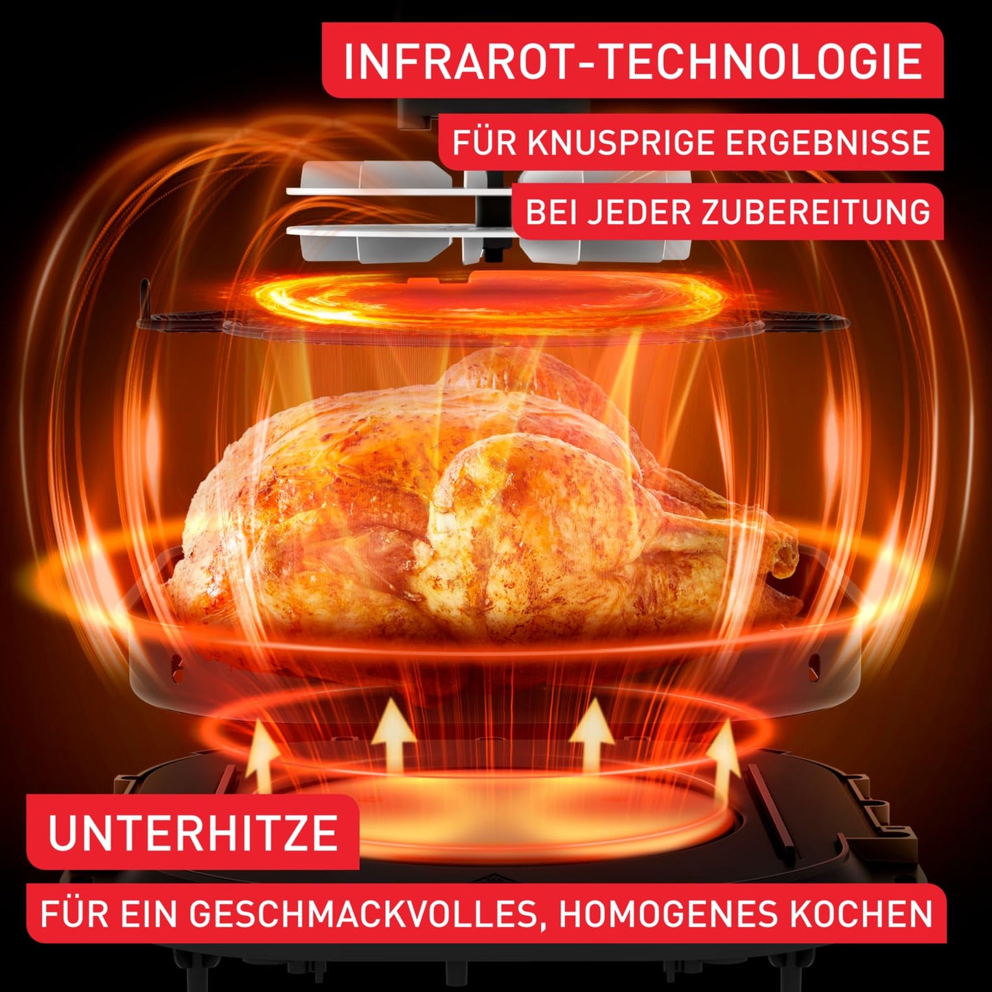 Tefal Easy Fry Infrared hot air fryer, up to 99% less fat, infrared technology, 7 liters, digital control panel, viewing window, auto-off, keep warm function, dishwasher safe, white, EY831GE0