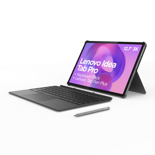 Lenovo Idea Tab Pro Tablet 32.7 cm (12.7 inches), 3K (MediaTek Dimensity 8300, 8 GB RAM, 256 GB UFS 4.0, 144 Hz, Wi-Fi 6E, Bluetooth 5.3, Android 14), Gray, includes keyboard + stylus - ZAE40061ES