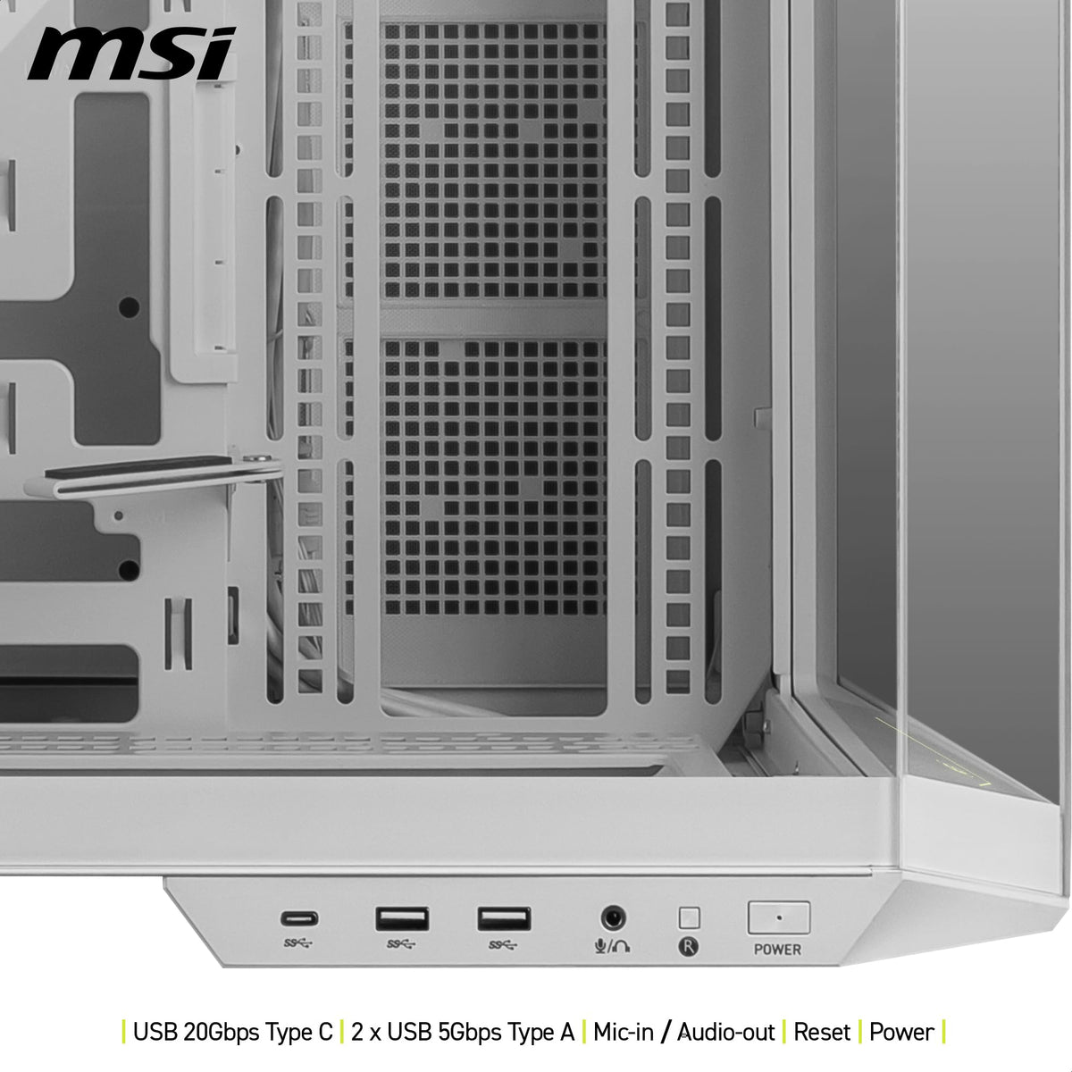 MSI MAG Pano 100L PZ White - ATX PC Case - 306-7G26W21-HH9