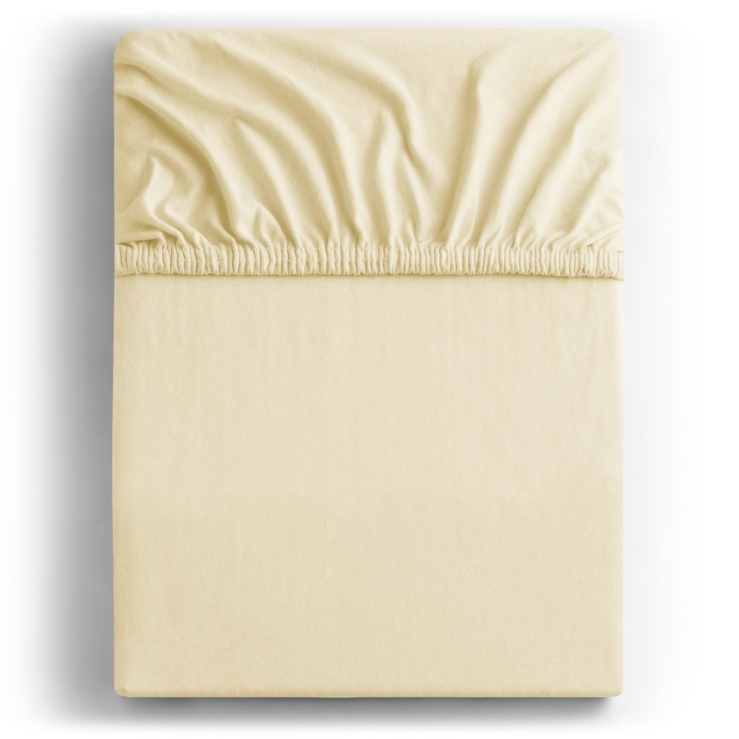DecoKing fitted sheet 200x220 220x240 cm 100% combed cotton cream fitted sheets jersey box spring bed Amber 200 x 220 220 x 240