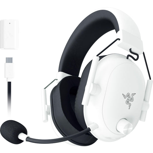Razer BlackShark V2 Hyperspeed for PC - Wireless e-sports gaming headset ultra light with 280g (super wideband microphone, Triforce Titanium 50mm driver, sound-isolating foam) white - RZ04-04960200-R3M1