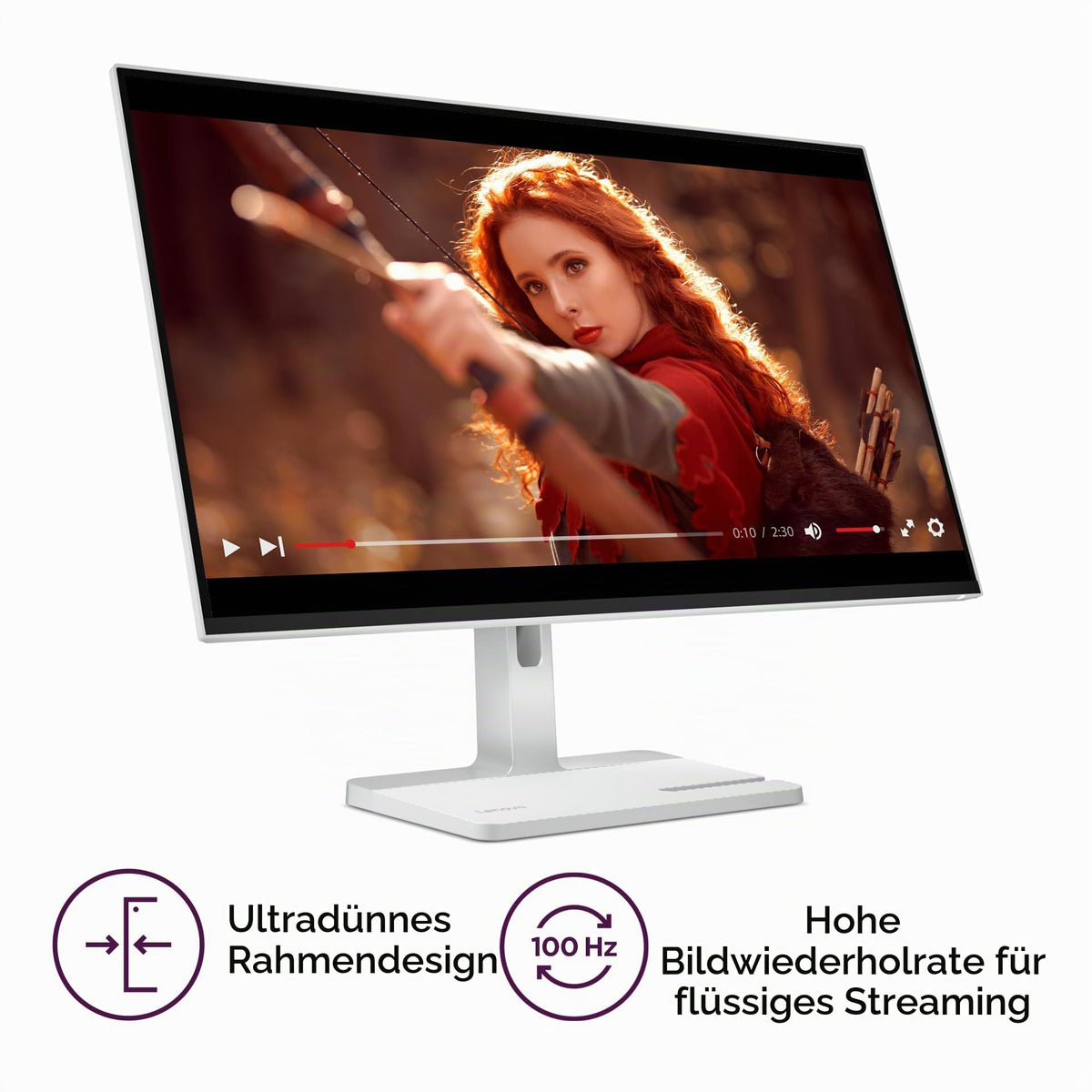 Lenovo L27q-4A 68.6 cm IPS QHD (2560x1440) / Plat / 4 Laturi Fără Margini / 2X HDMI 2.0, DP 1.4, Ieșire Audio / 100Hz / HDR10 / 1ms MPRT / 99% sRGB / 350nits / Difuzoare / 100mm - 67BFGCC6US