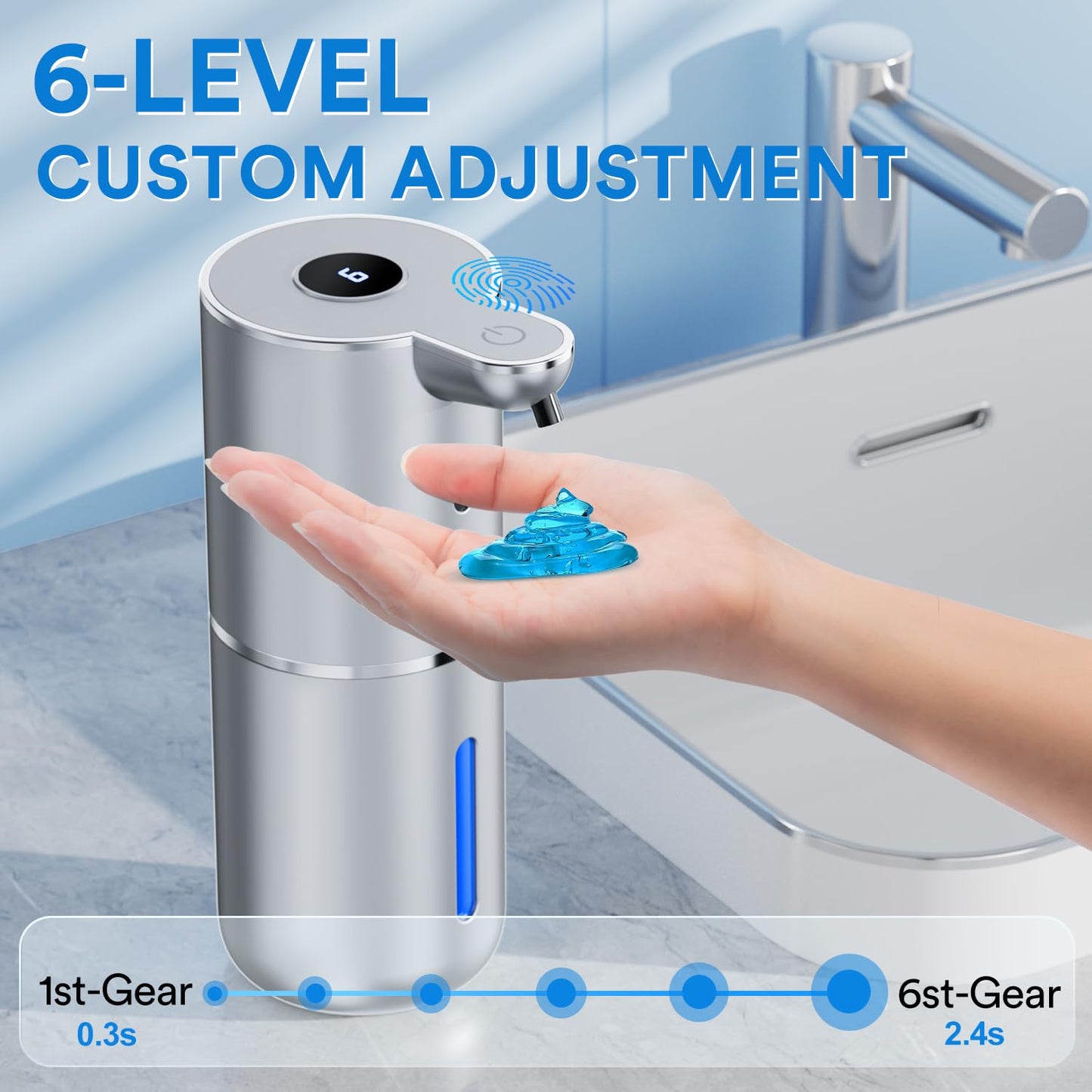 Fachixy Soap Dispenser Automatic with Digital Display, 380ml Electric Soap Dispenser with Sensor, Wall Mounted, Touchless, USB Rechargeable IPX5 Waterproof for Bathroom, Kitchen - P18