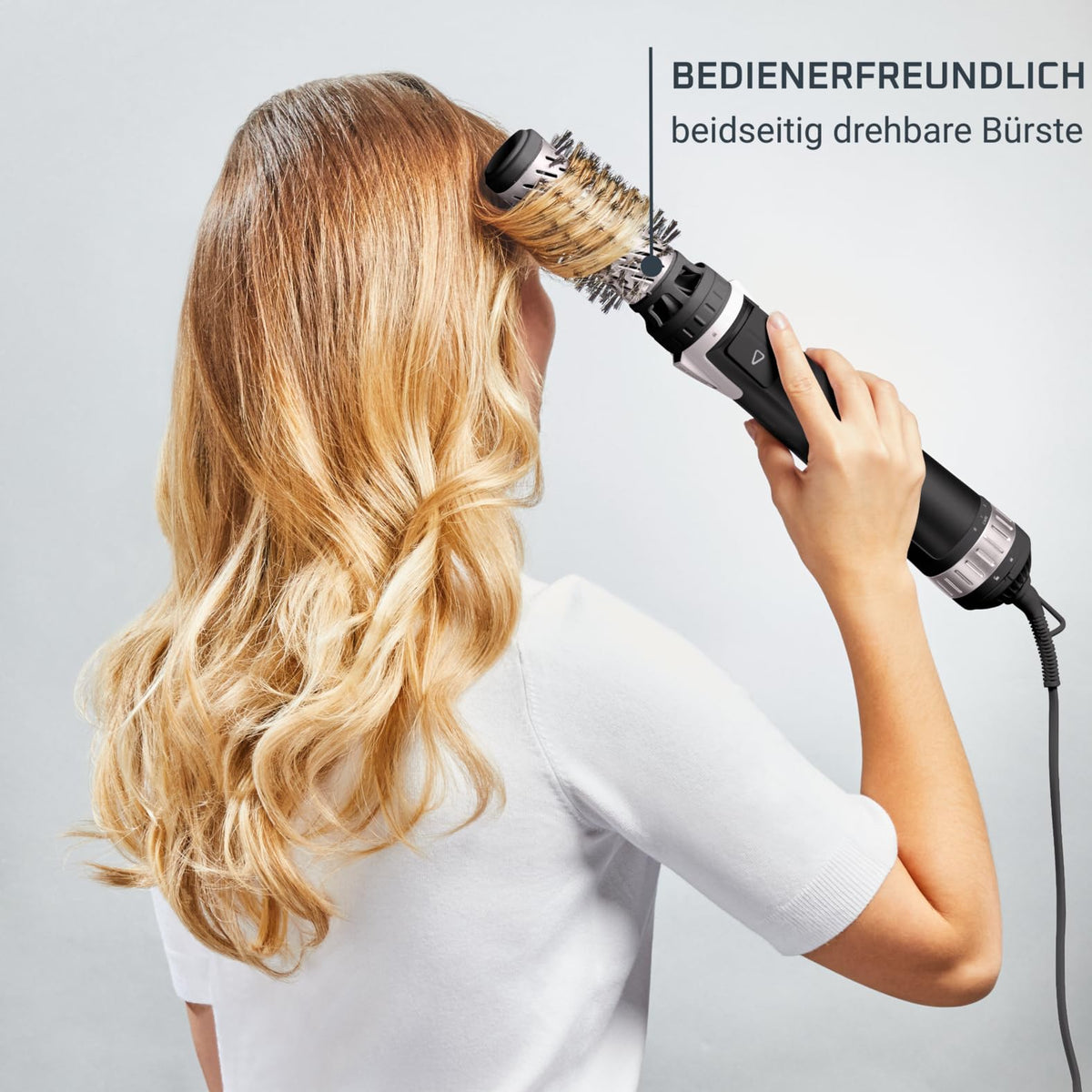 Rowenta CF9550 Brush Activ' Dry & Style Hot Air Brush, 2-in-1 Hot Air + rotating attachment, left/right rotation, Ionic Booster, including ceramic-coated brush attachments, White/Metallic Lilac