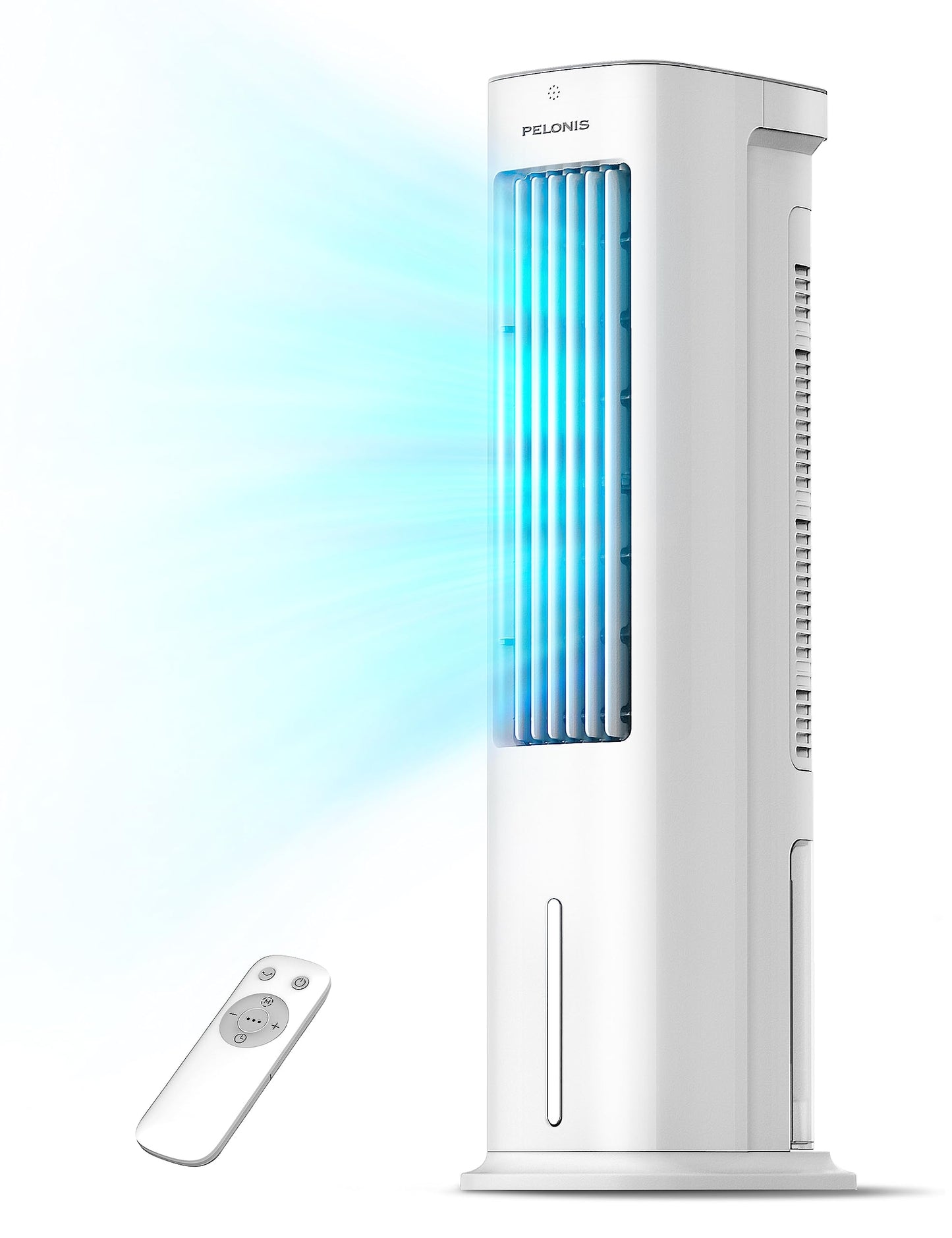 PELONIS air cooler with water cooling, mobile air conditioning, 5L fan with water cooling, air conditioning humidifier with remote control, 355m³/h air conditioning without exhaust hose - PE-AC100-20AR-DE-FBA