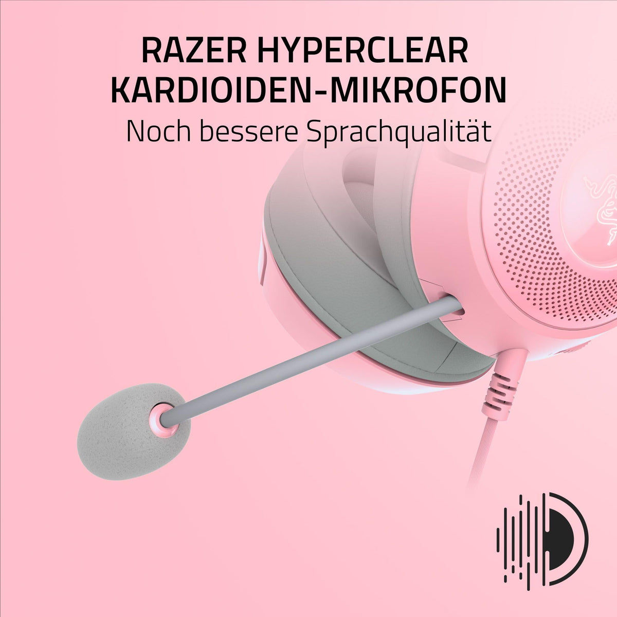 Razer Kraken Kitty V2 - Cască RGB cu fir cu urechi de pisică (Iluminare reactivă pentru streaming, microfon HyperClear, drivere Triforce de 40mm, sunet surround 7.1) Quartz - RZ04-04730200-R3M1