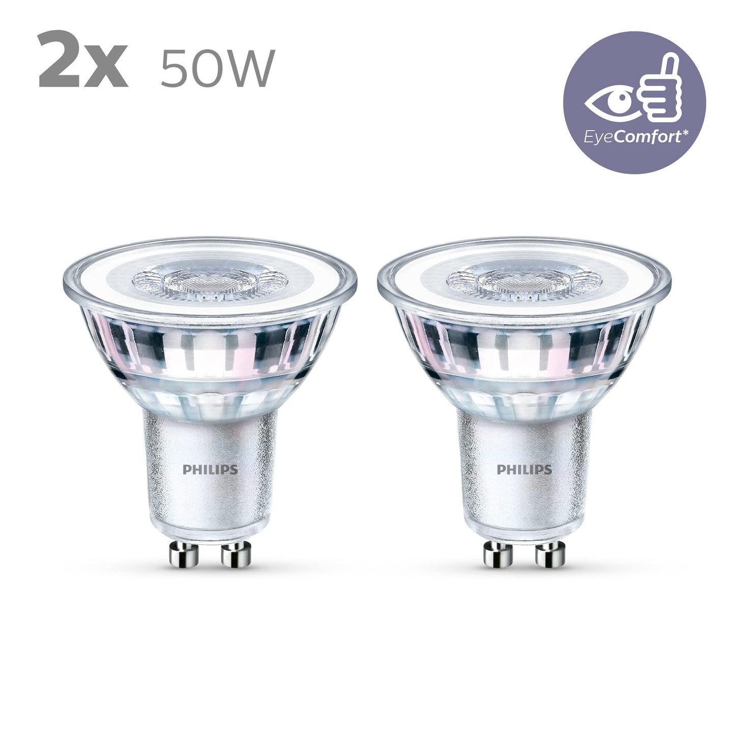 Philips LED Classic GU10 lamp, 50 W, reflector, warm white, not dimmable - 929001215299