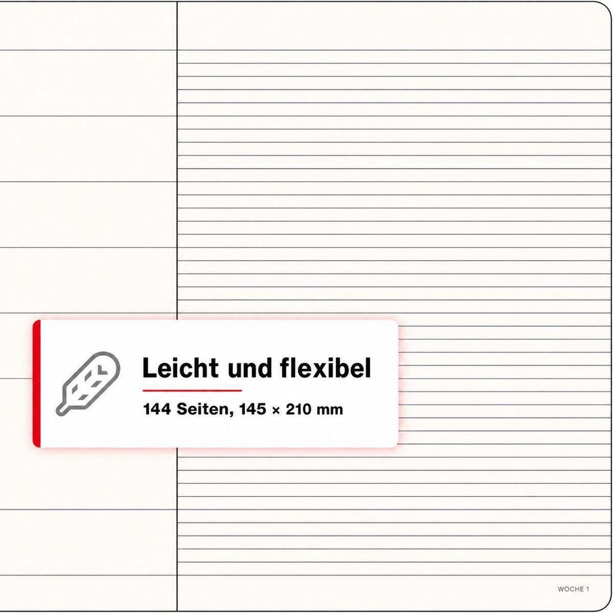 LEUCHTTURM1917 Weekly Calendar 2027 Medium (A5) with Notebook - Appointment Planner German, Pumpkin, Softcover, January-December 2027, Weekly Overview on the Left + Notes Page on the Right - 400069