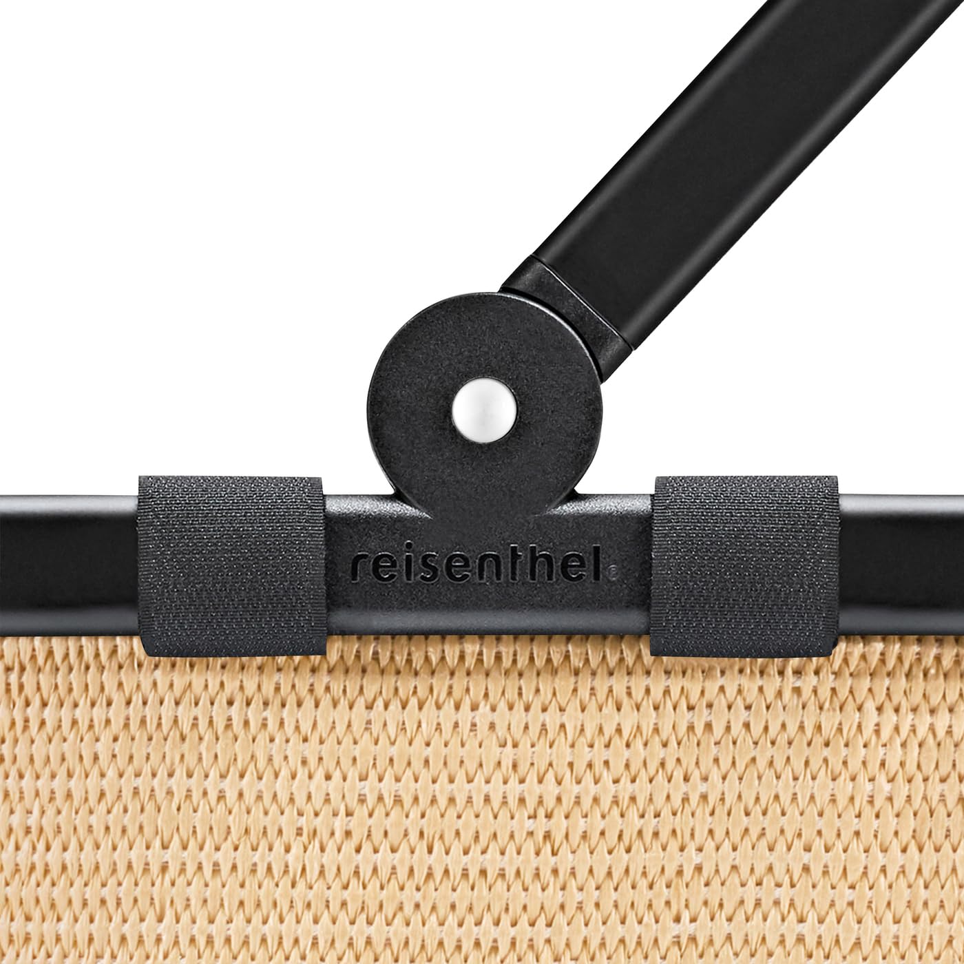 Reisenthel carrybag frame raffia black – Stable shopping basket with lots of storage space and practical inner pocket – Elegant and water-repellent design - BK7079