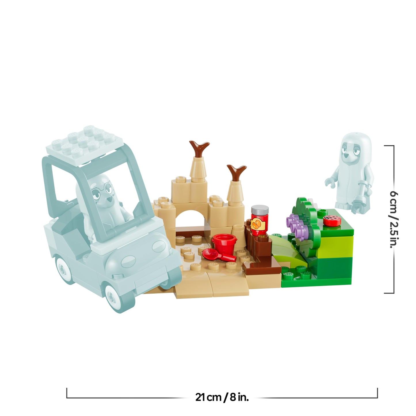 LEGO Bluey Grandmas with Bingo and Bluey - educational toy with car, 2 minifigures & garden - Montessori set - birthday gift for girls and boys aged 4 and over - 11216