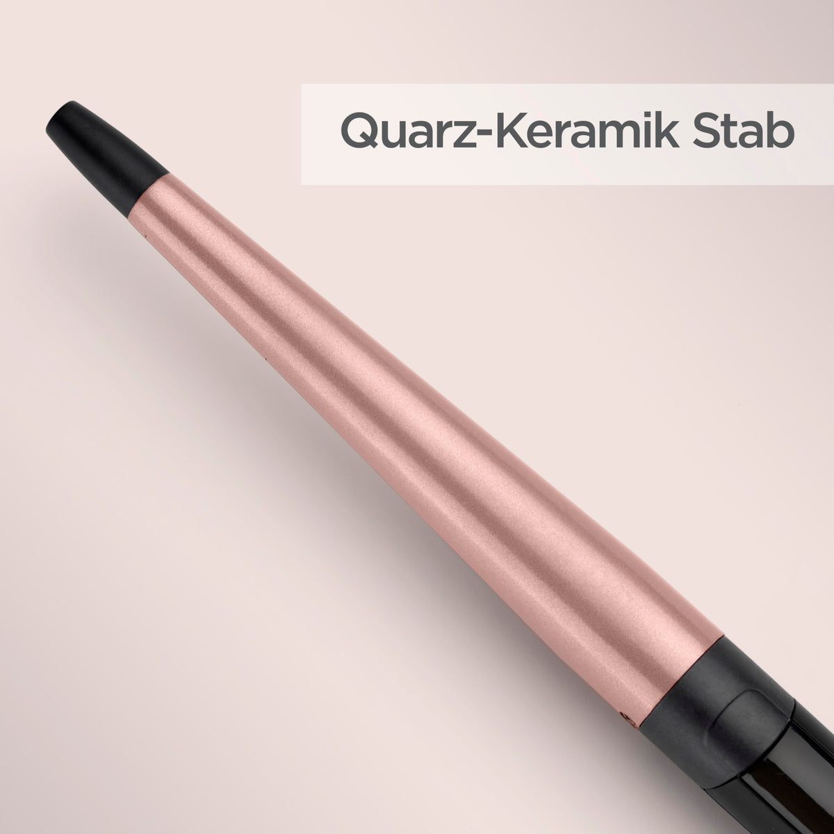 BaByliss Rose Quartz Conical Wand – 13-25mm curling wand for natural waves and curls, ceramic, 6 temperature settings from 160°C to 210°C, Pink & Black, C454E