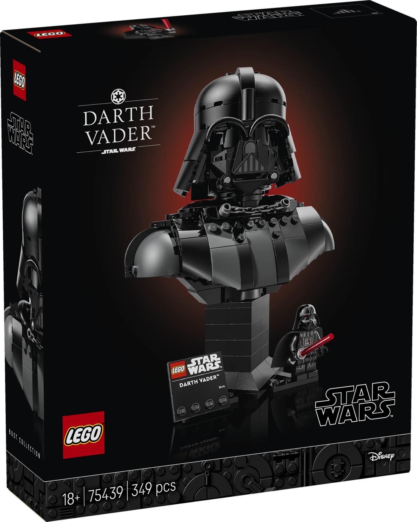 LEGO Star Wars 75439 Darth Vader bust - model building for adults - including collectible minifigure with red lightsaber - gift idea for fans of A New Hope