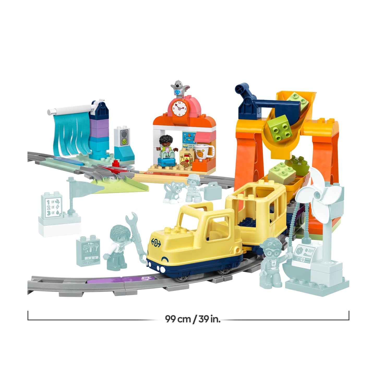 LEGO DUPLO Large interactive train educational toy for toddlers aged 3 and up - including push-and-go train with light and sound, 16 track pieces and 4 figures - gift for boys and girls - 10428