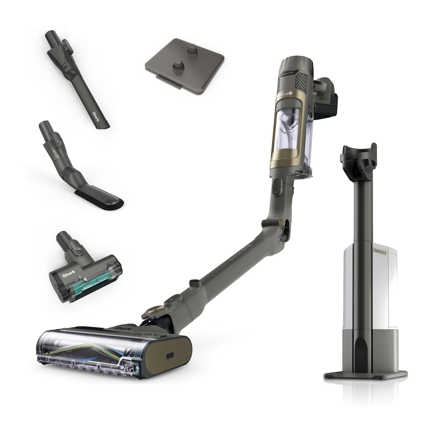 Shark PowerDetect Clean & Empty cordless vacuum cleaner with suction station, up to 70 minutes running time, wireless, self-draining, for animal hair, allergy sufferers, carpets and hard floors, with LED light, IP3225EUT