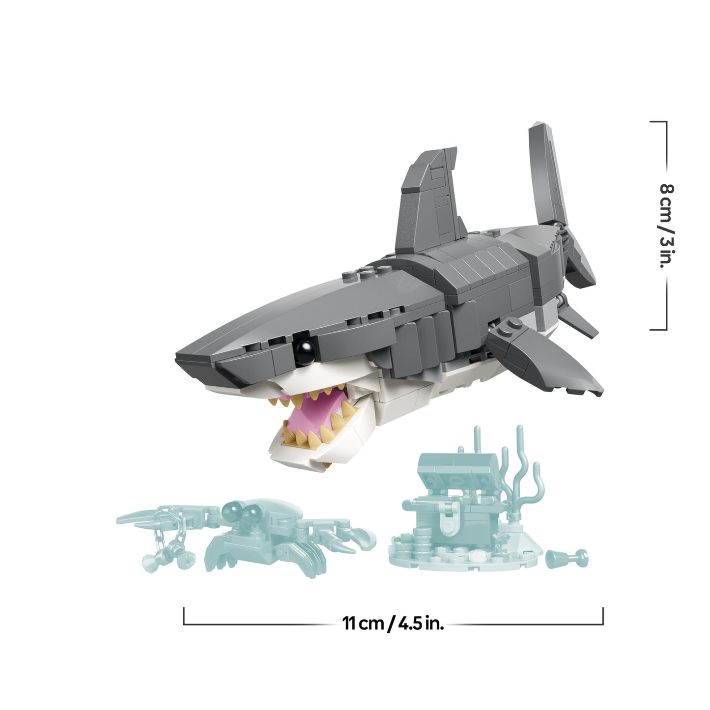 LEGO Creator 3-in-1 Wild Shark Set with Treasure Chest - Creative Toys & Construction Toys - Sea Creatures Building Set with Shark Figure - Gift for Children Ages 8 and Up with 3 Building Options - 31381