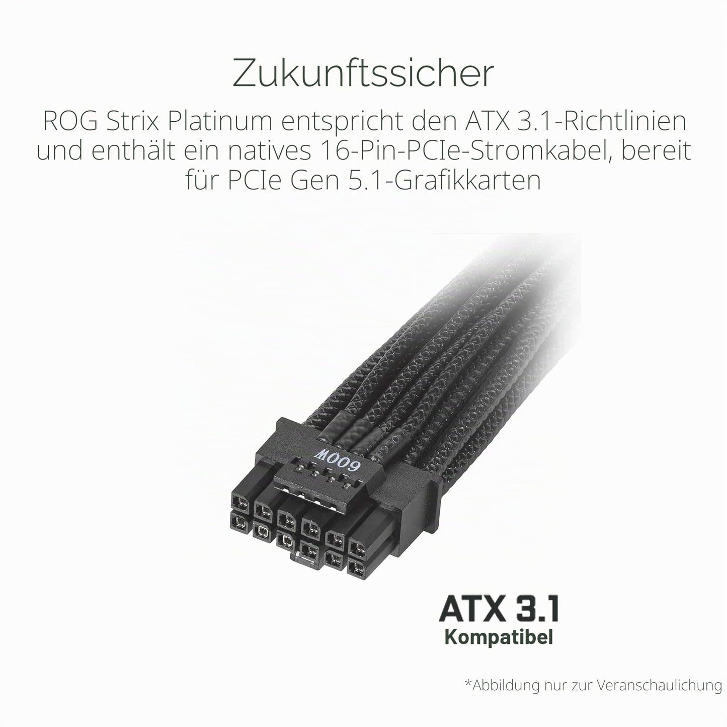 ASUS ROG Strix 850W Platinum Gaming Power Supply (Fully Modular ATX Power Supply, GPU-First, 80 Plus Platinum, Cybenetics Platinum Certification, GaN-MOSFET, ATX 3.1, PCIE 5.1, 12V-2x6 Connector) - 90YE00W2-B0NA00