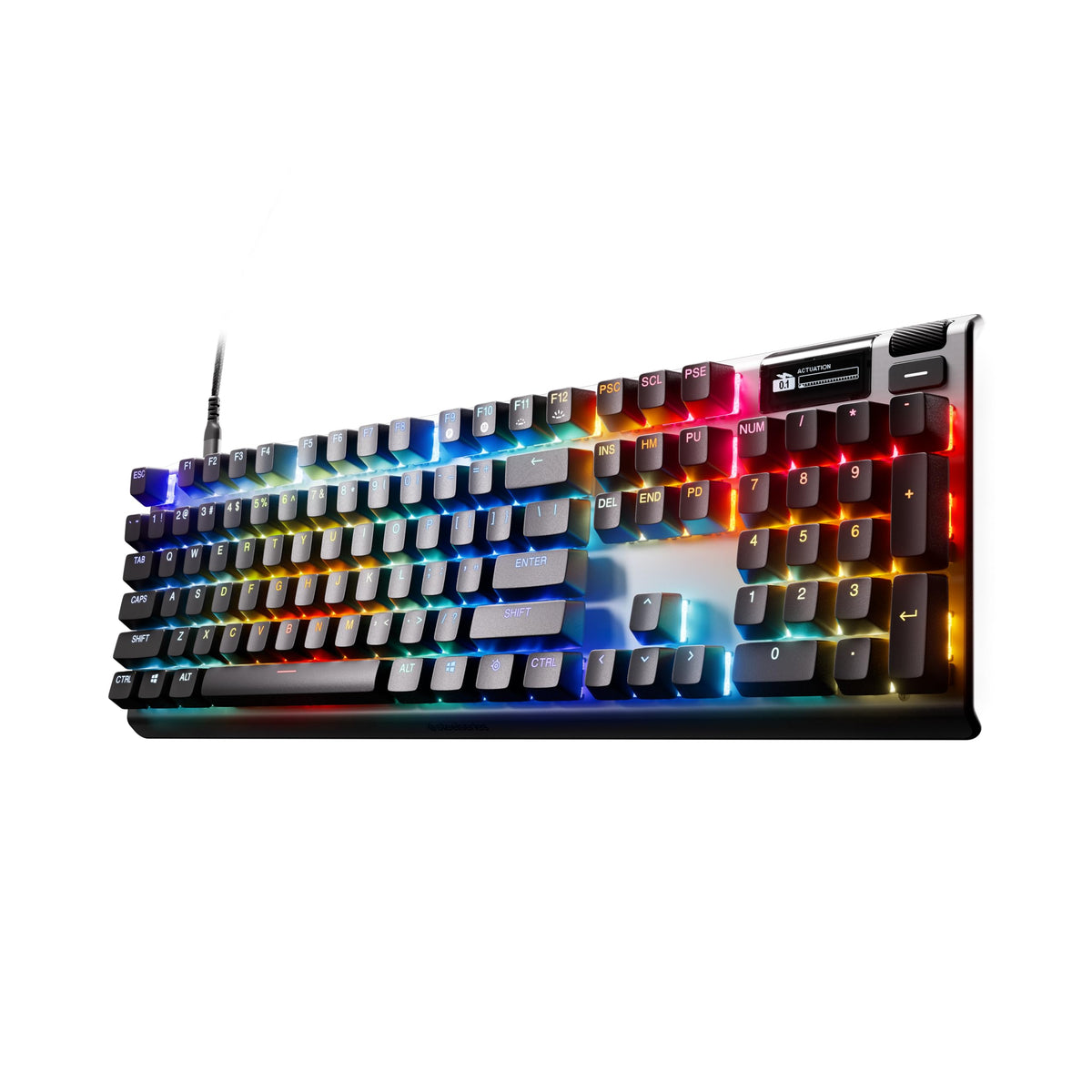 SteelSeries Apex Pro Gen 3 - Gaming Keyboard - Hall Effect Switches; OmniPoint 3.0 - Adjustable Actuation - Game-Ready Presets - Rapid Trigger, Protection Mode, Rapid Tap/SOCD - American QWERTY - 64660
