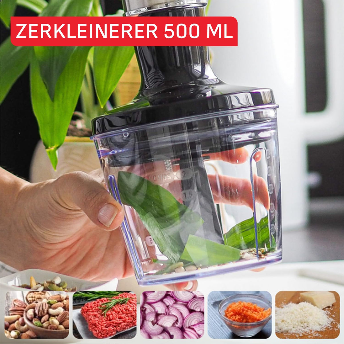 Tefal Quickchef+ 2-in-1 Mixeur plongeant și tocător, 1000 W, control intuitiv al vitezei, buton Turbo, protecție împotriva stropilor, tehnologie Powelix, oțel inoxidabil, negru, HB672830