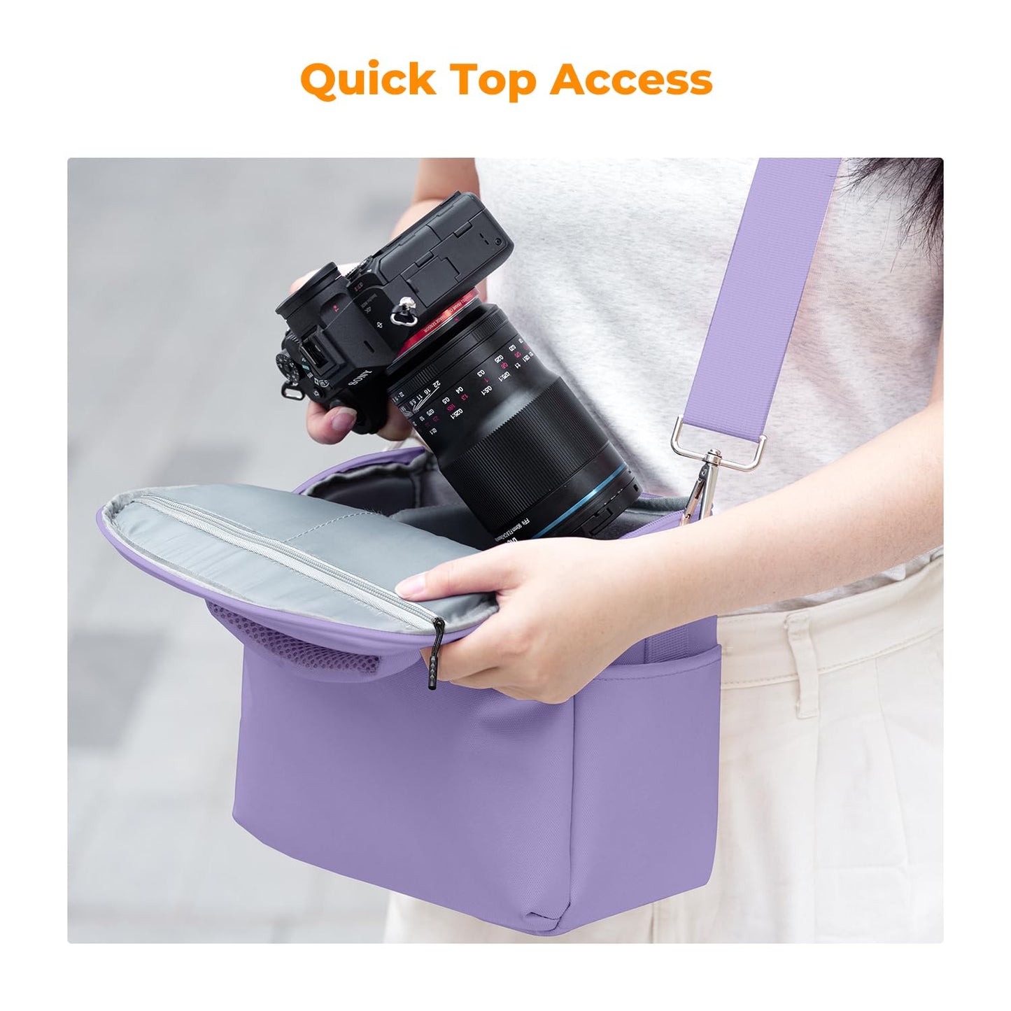 K&F CONCEPT Camera Backpack Camera Bag, SLR Bags Shoulder Bag, Camera Bag Liner Bag, Photo Bag for Photographers Suitable for Daily Use (Purple) - JPKF13.179V7US