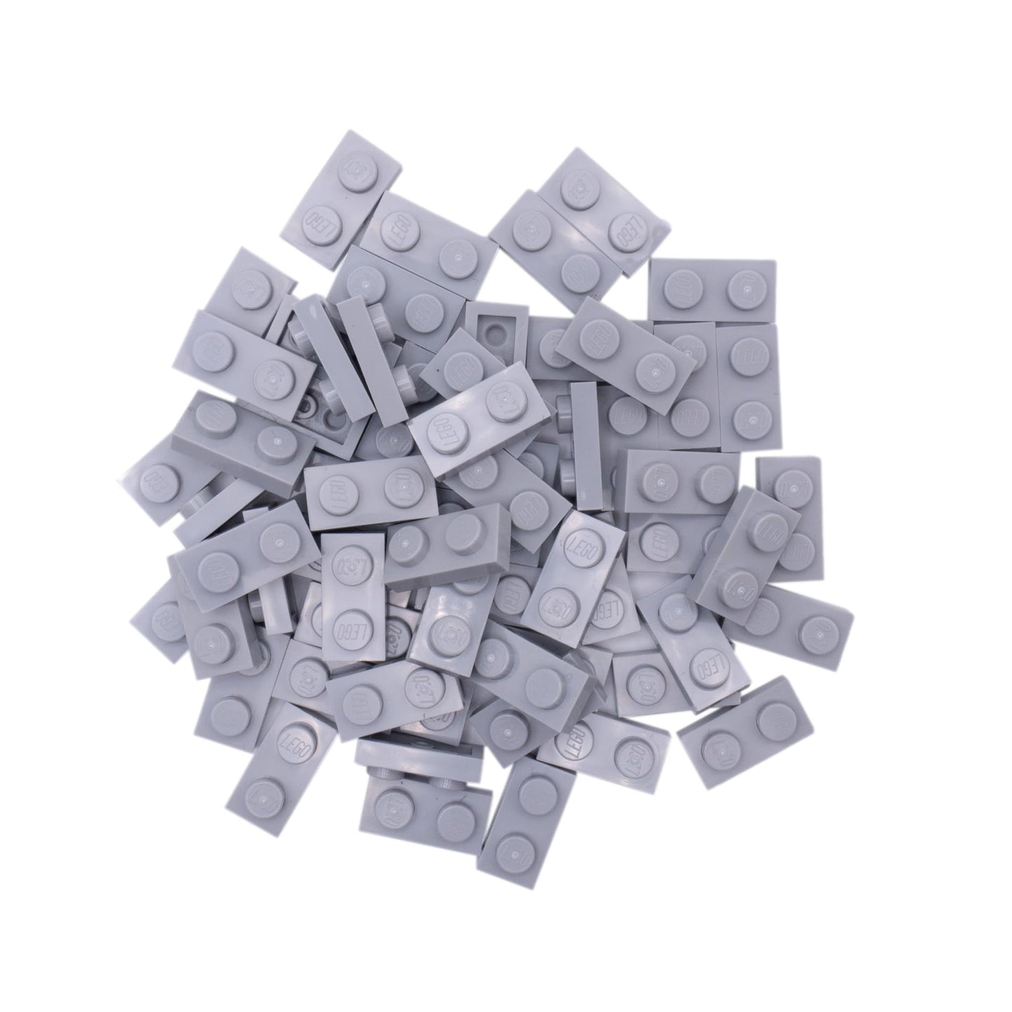 Lego City Classic Basic Plate 1x2 studs in light gray - 100 pieces - Perfect for creative building projects and expansions - 3023