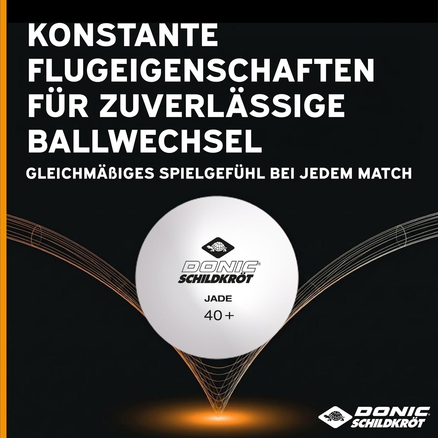 Donic-Schildkröt table tennis ball Jade, poly 40+ quality, 72 pieces. in a mesh bag, white - 6