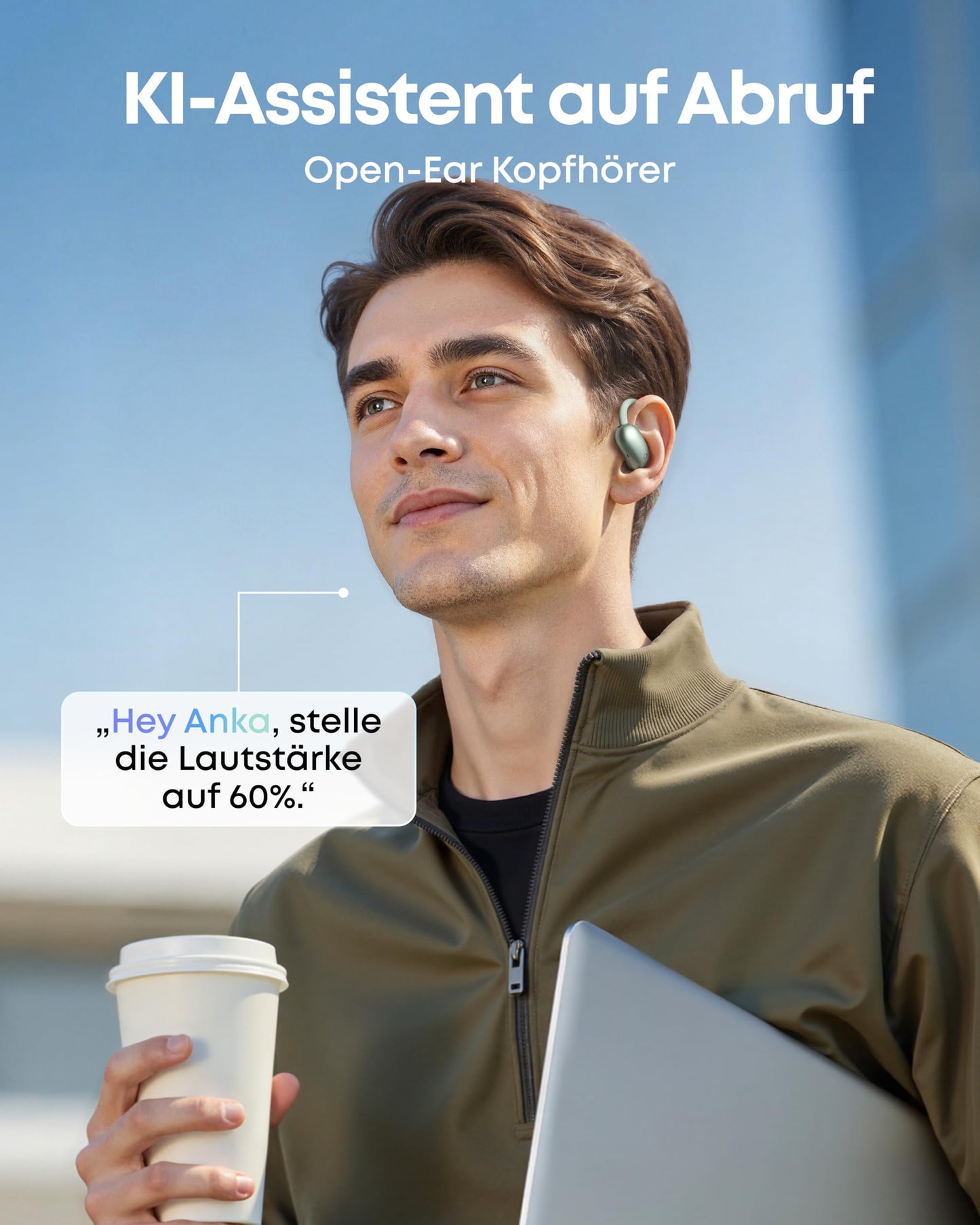 soundcore AeroFit 2 AI Assistant by Anker, open-ear headphones, pressure-free fit, twice as powerful bass, real-time translation, Hi-Res, 35 hours playback time, IP55 - A3874