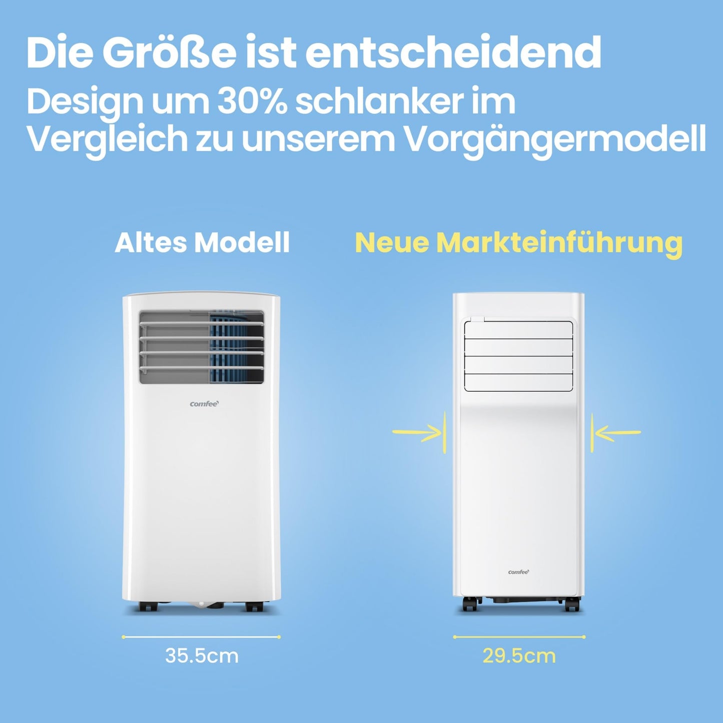 Comfee mobile air conditioner Breezy Cool Pro 2.0, 7000 BTU 2.0 kW, cooling & ventilation & dehumidification, APP control, room size up to 68m³ (25㎡), mobile air conditioning with exhaust hose, - CPPA-07CRN7-QB6