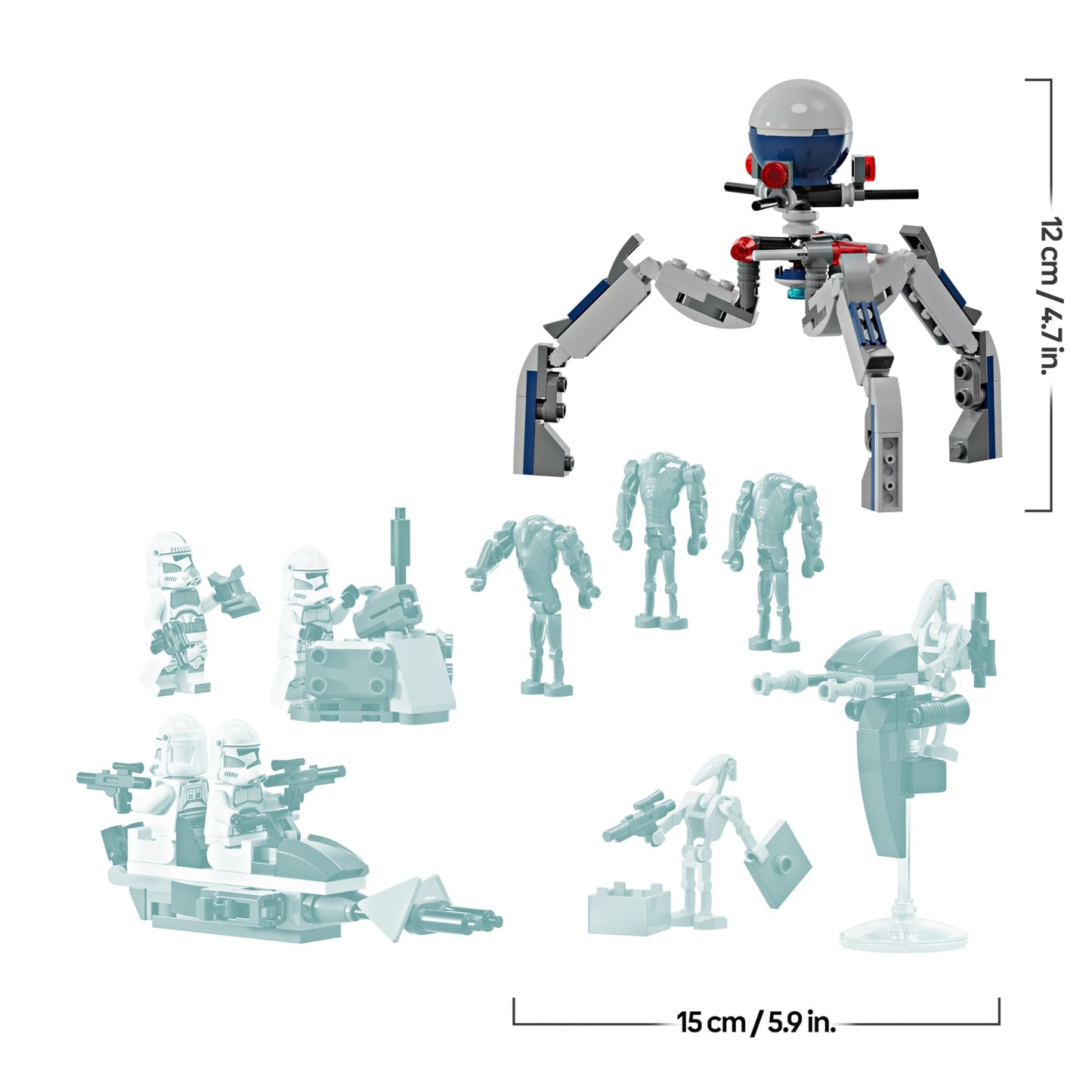 LEGO Star Wars 75372 Clone Trooper & Battle Droid Battle Pack, including 4 minifigures, 5 droids and speeder bike with shooter - building toy for boys and girls aged 7 and up