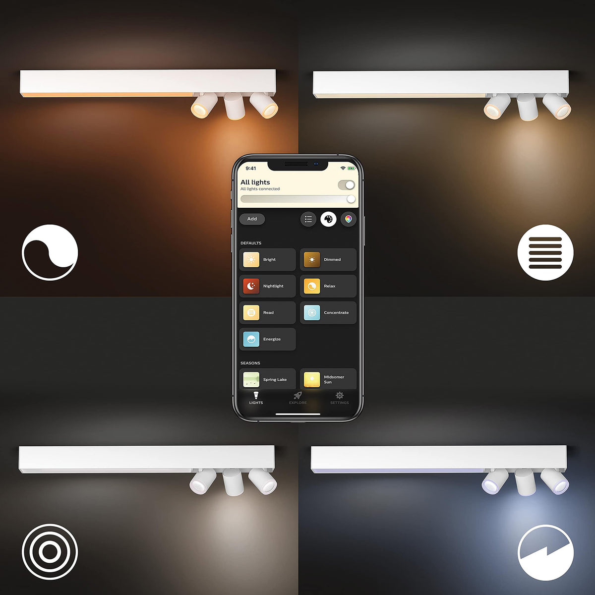 Philips Hue Centris 3er Spotlight, Indoor Lighting, White - 8720169318496