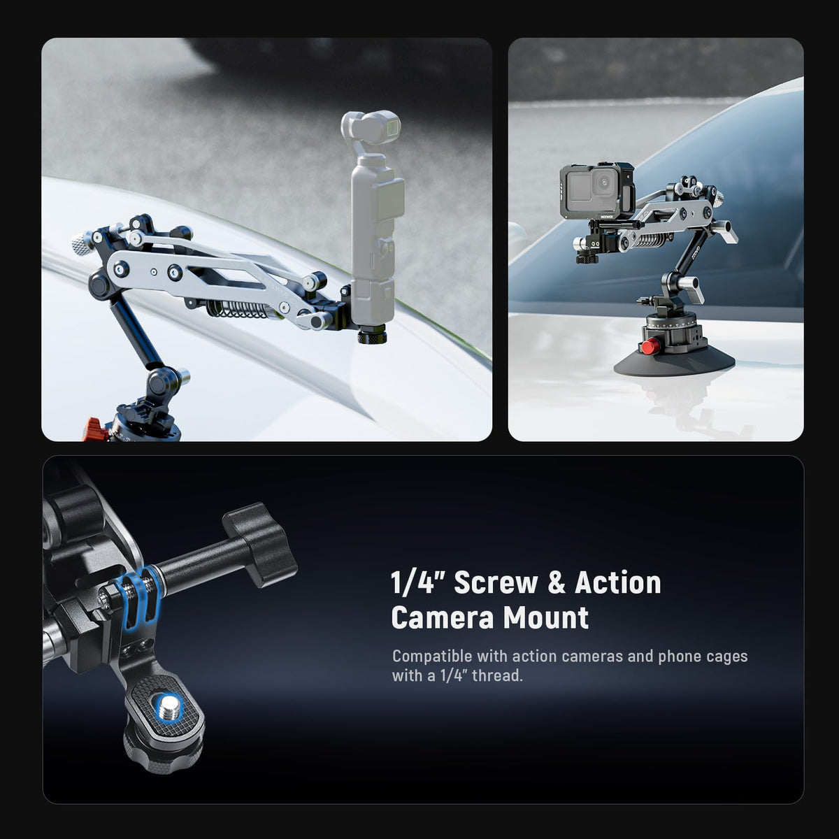 NEEWER GA022 Ventuză cu vid pentru montaj pentru cameră de acțiune pentru braț hidraulic - 10106486