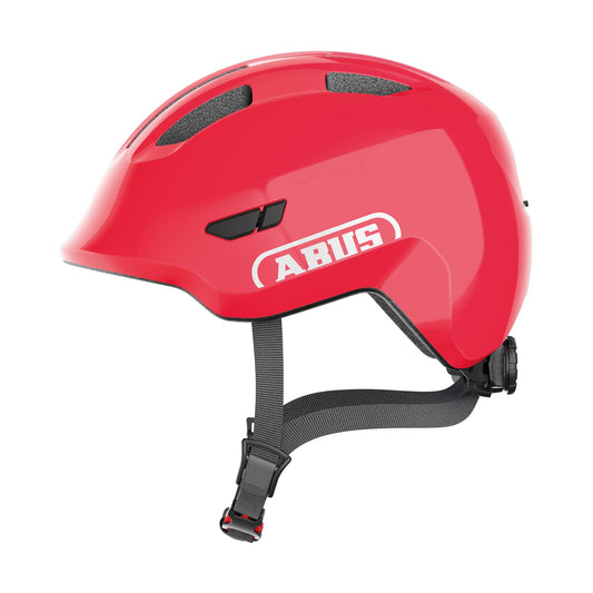 ABUS children's helmet Smiley 3.0 - bicycle helmet with a deep fit, child-friendly designs and space for a braid - for girls and boys - shiny red, size S - 67273