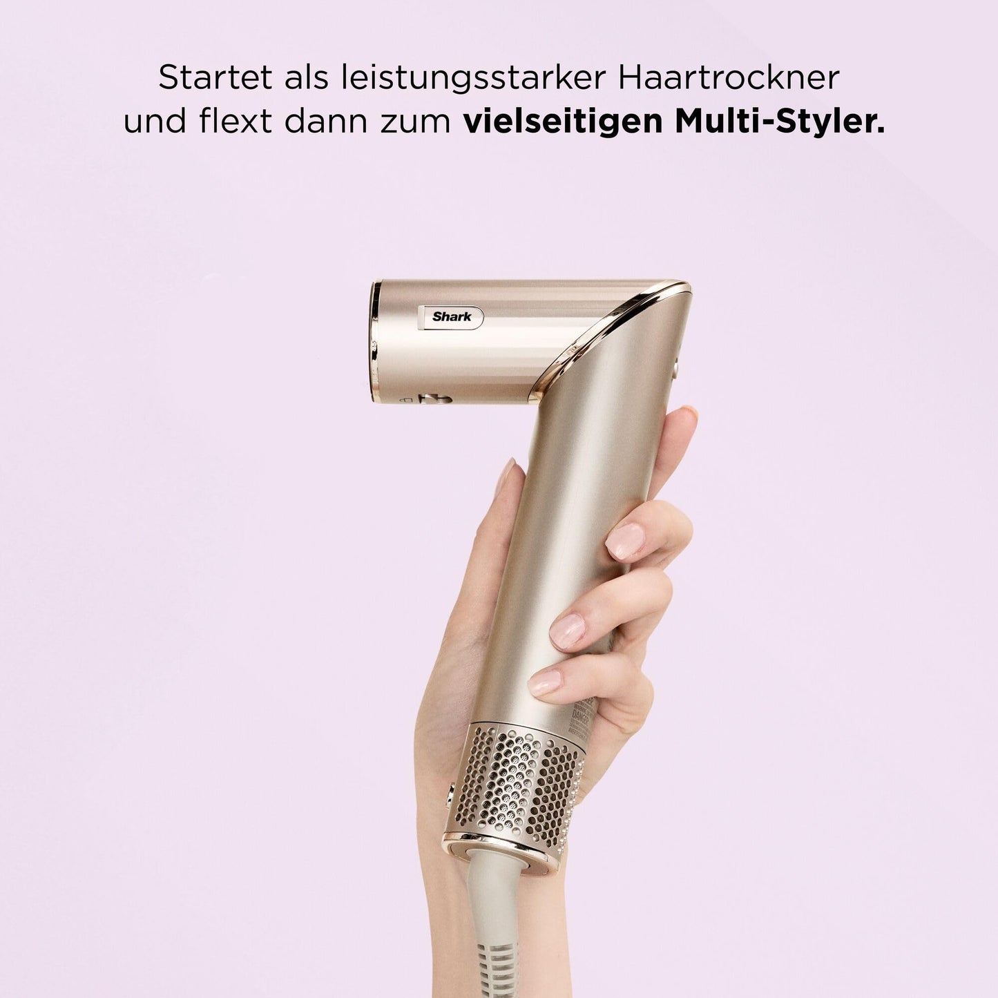 Shark FlexStyle 3-in-1 Air Styler & Hair Dryer, 1400W, Auto Wrap Curl Attachment, Oval Brush, Concentrator, No Heat Damage, Champagne, HD426SLEU