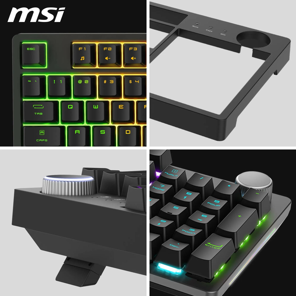 MSI Forge GK320 - RED SWITCHES FR-Layout Mechanical Gaming Keyboard - Mechanical red (linear) switches, hot-swappable, magnetic cover, ergonomic keycaps, non-slip bottom - S11-04FR255-HH9