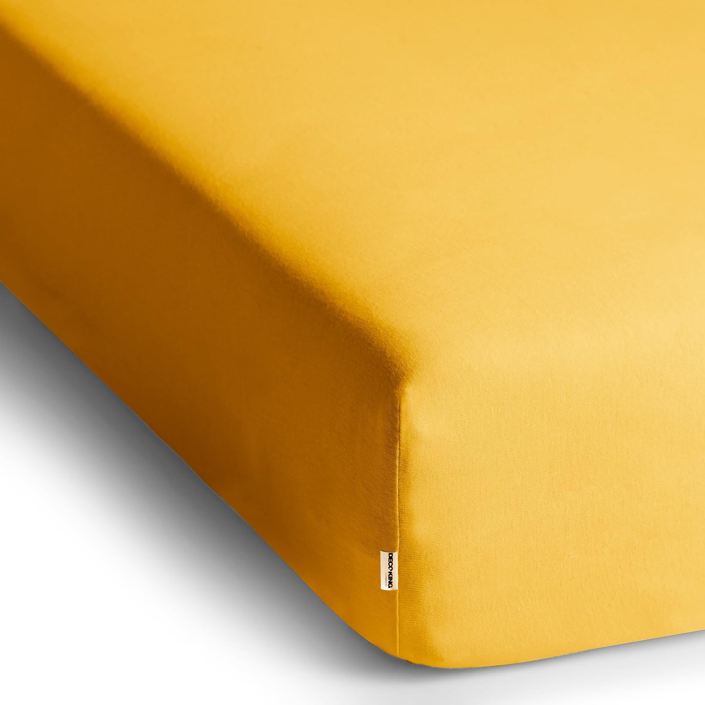 DecoKing fitted sheet 200x220 220x240 cm 100% combed cotton yellow fitted sheets jersey box spring bed Amber 200 x 220 220 x 240