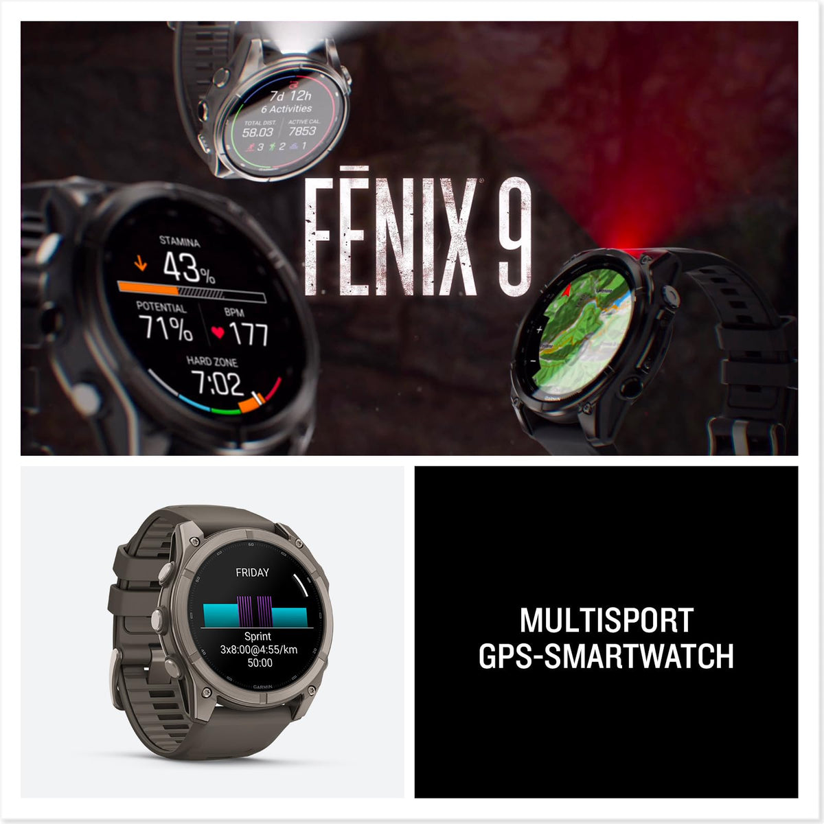 Garmin Fenix 9, 51 mm, GPS Multisport Smartwatch, Pebble Gray/Titanium - 010-04763-01