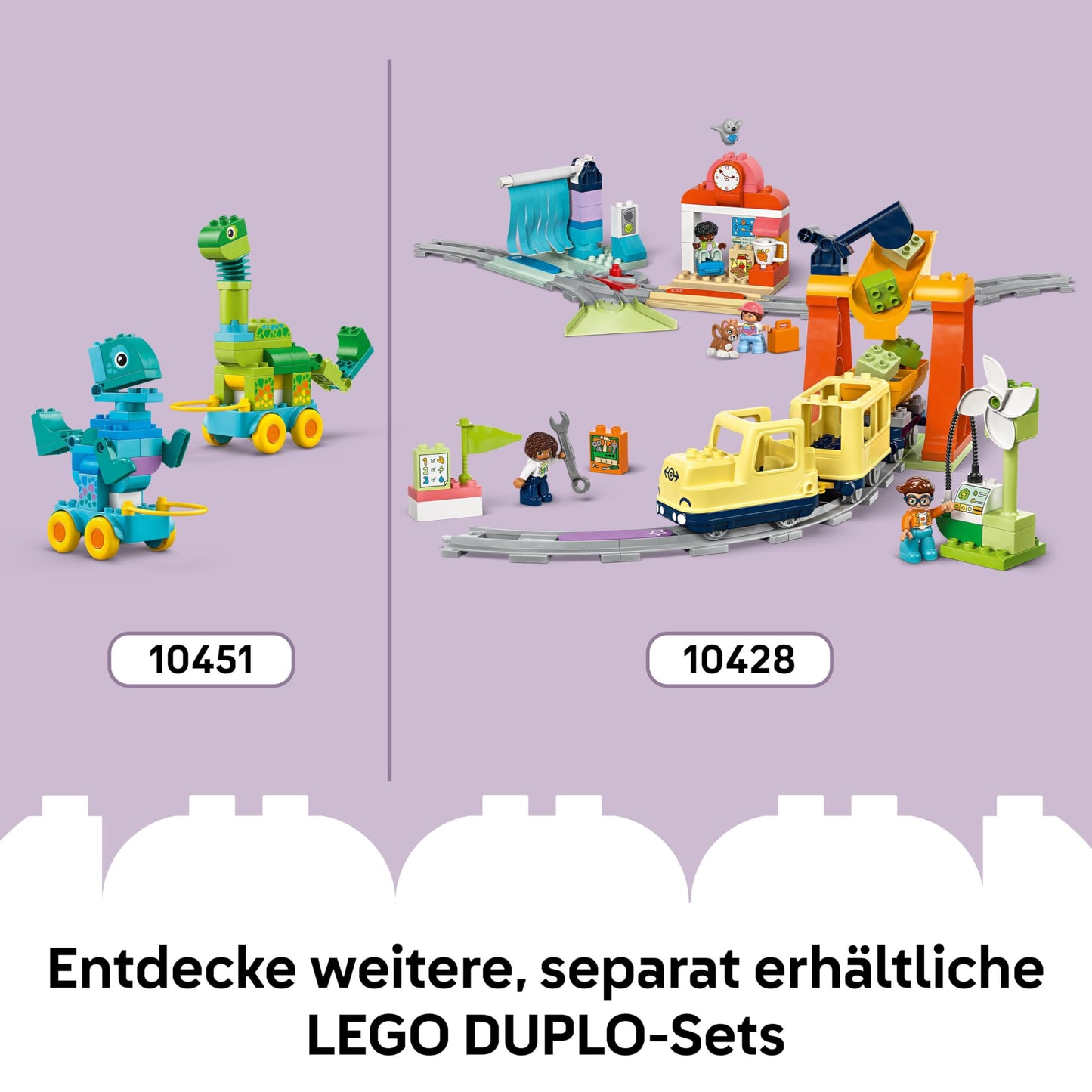 LEGO DUPLO Hopsys castle game - educational toy to promote motor skills for toddlers - 3 animal figures, toy castle & board game with turntable - gift for girls and boys aged 3 and over - 10450