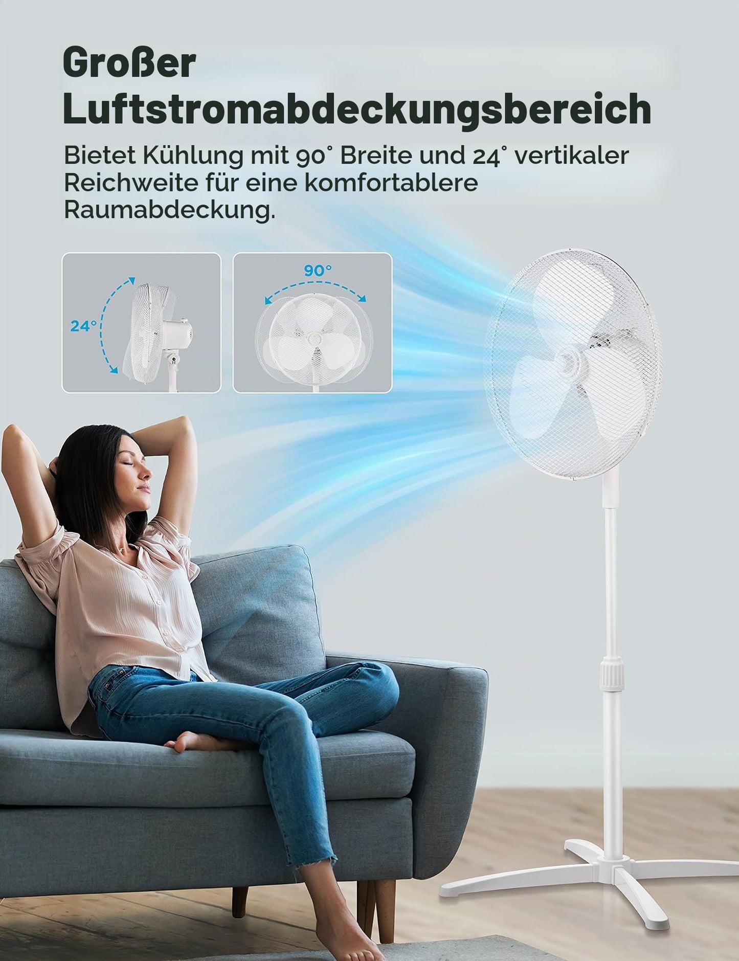 ALL SHOP - Midea FS40-20M Stand Fan 3000 adjustable fan D.40 cm