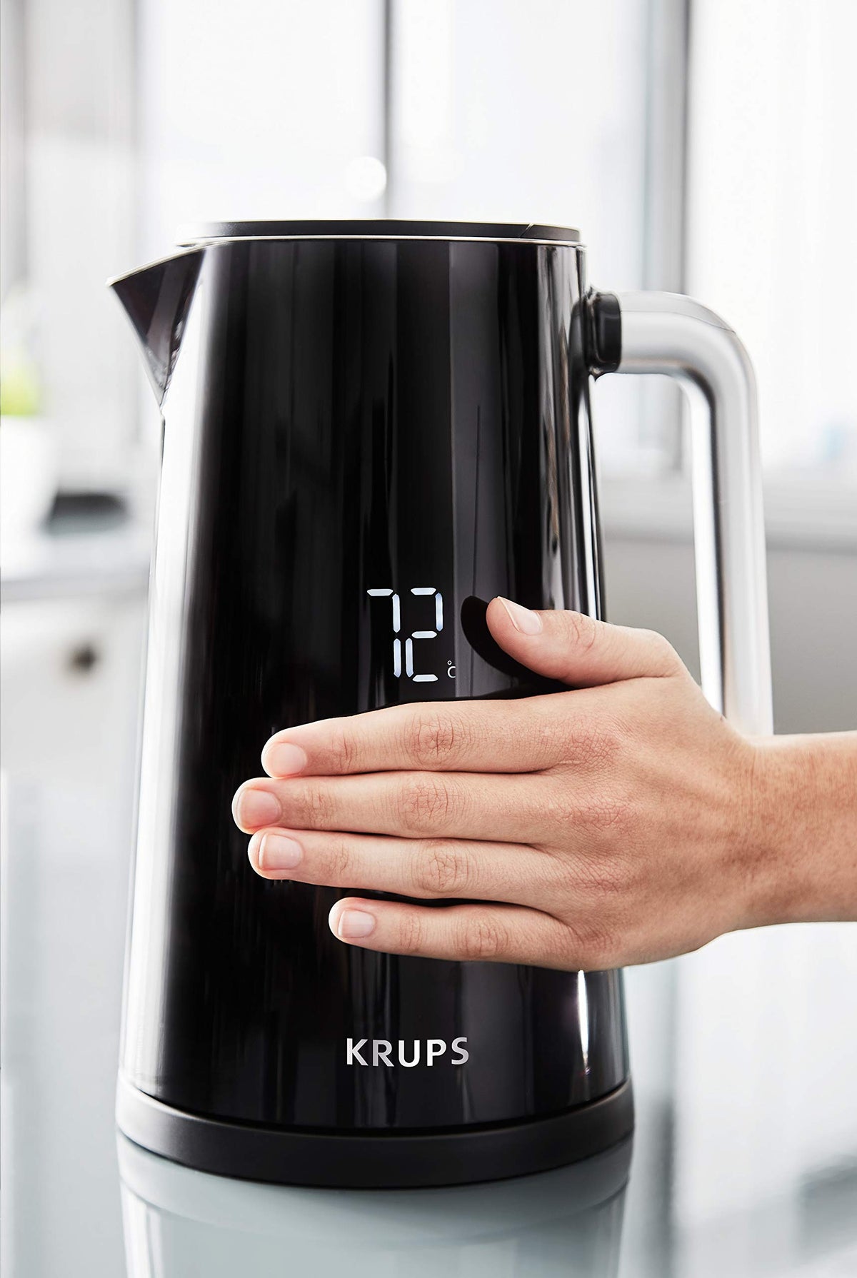 Krups Smart'n Light Fierbător de apă, 5 temperaturi, capacitate de 1,7 litri, interior din oțel inoxidabil, dublu perete, negru, BW801810