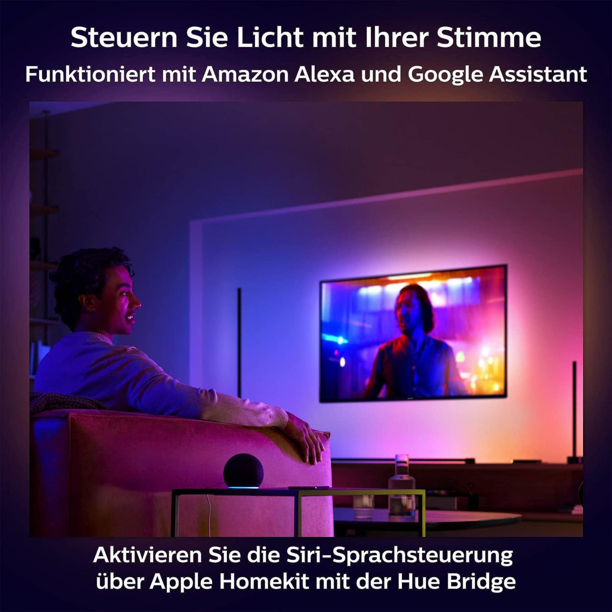 Philips Hue Gradient Signe Table Lamp, Light Column, Black - 915005987001